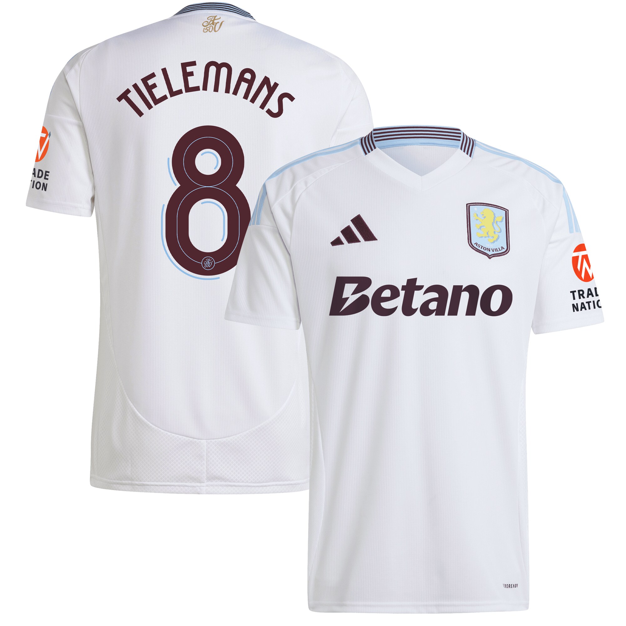 aston villa adidas away shirt 2024-25 with tielemans 8 cup printing Collection | Authentic Aston Villa Shirts