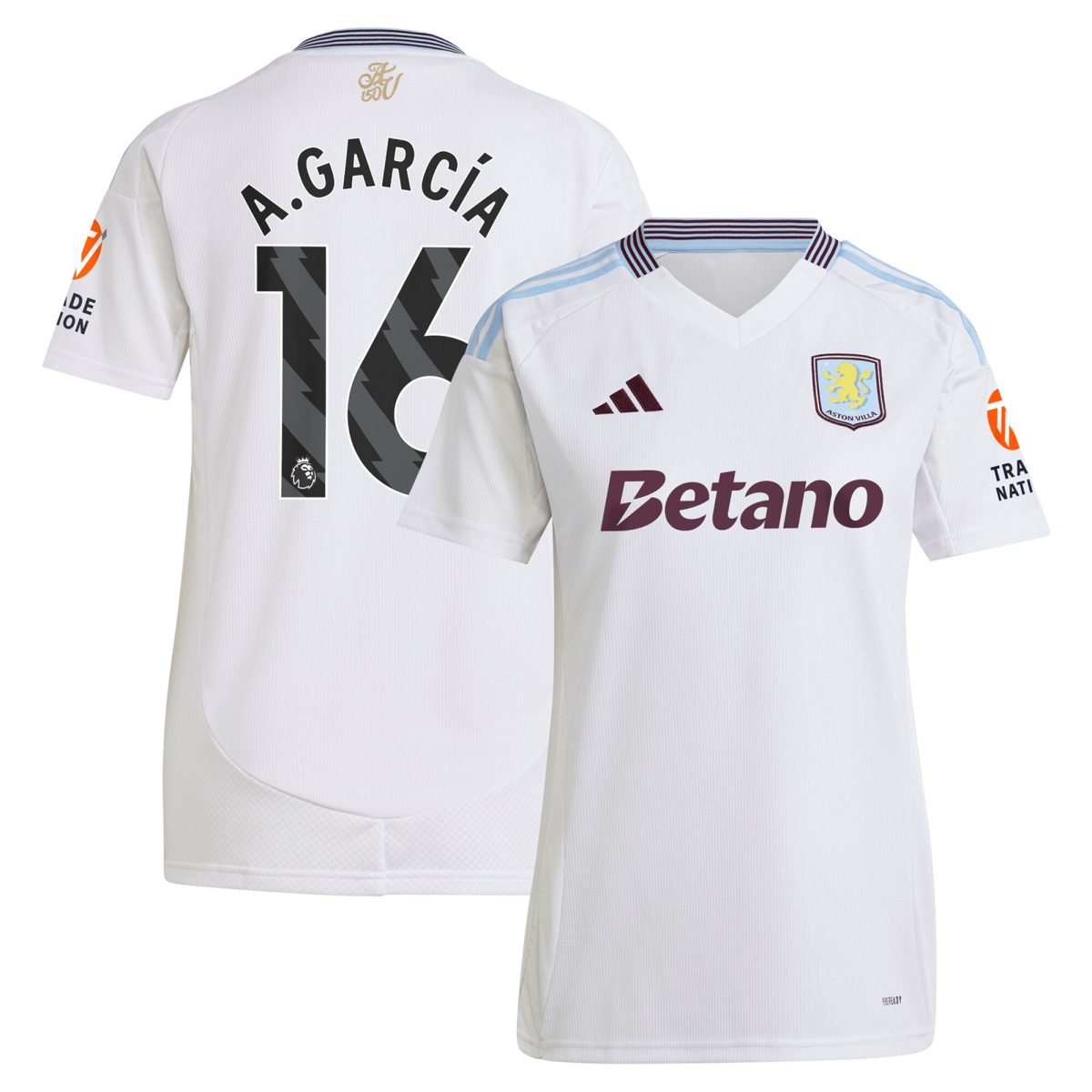 aston villa adidas away shirt 2024-25 – womens with a.garcía 16 printing Collection | Authentic Aston Villa Shirts