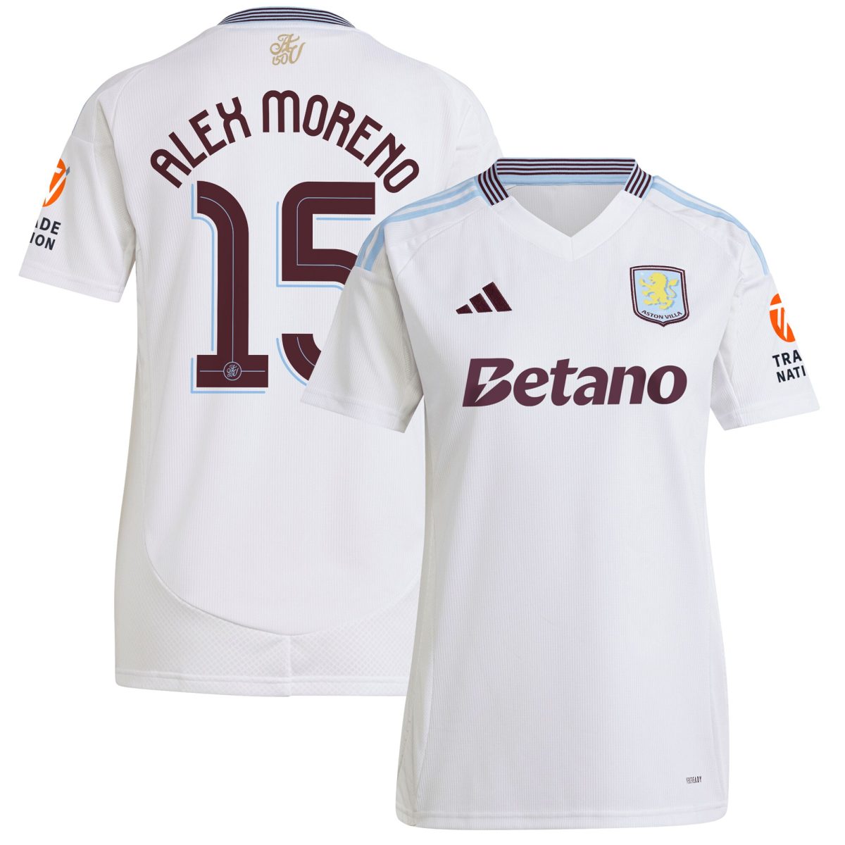 aston villa adidas away shirt 2024-25 – womens with alex moreno 15 cup printing Collection | Authentic Aston Villa Shirts