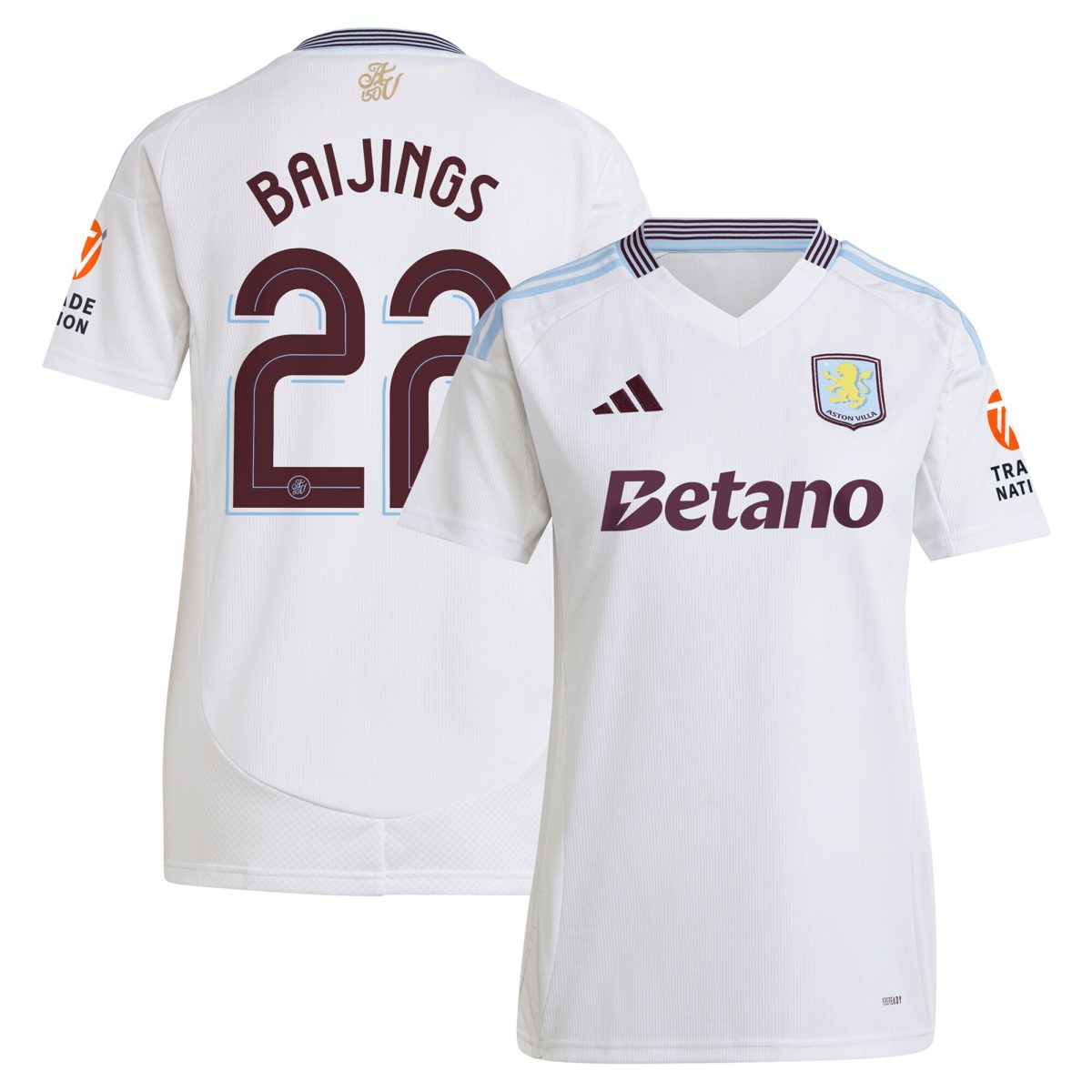 aston villa adidas away shirt 2024-25 – womens with baijings 22 cup printing Collection | Authentic Aston Villa Shirts