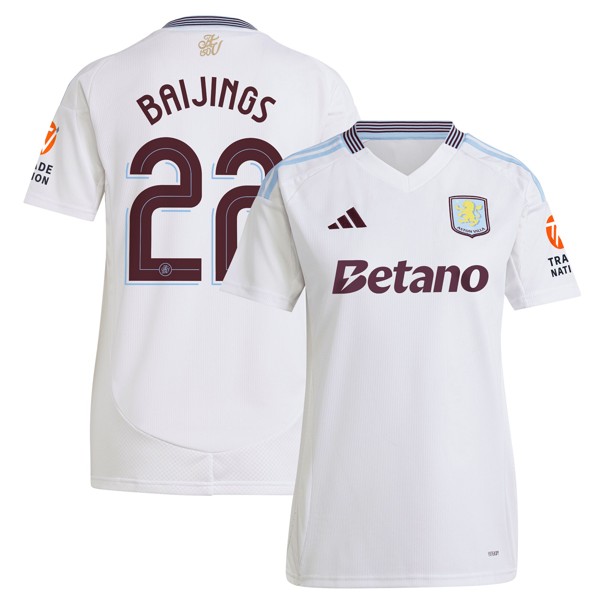 aston villa adidas away shirt 2024-25 – womens with baijings 22 cup printing Collection | Authentic Aston Villa Shirts