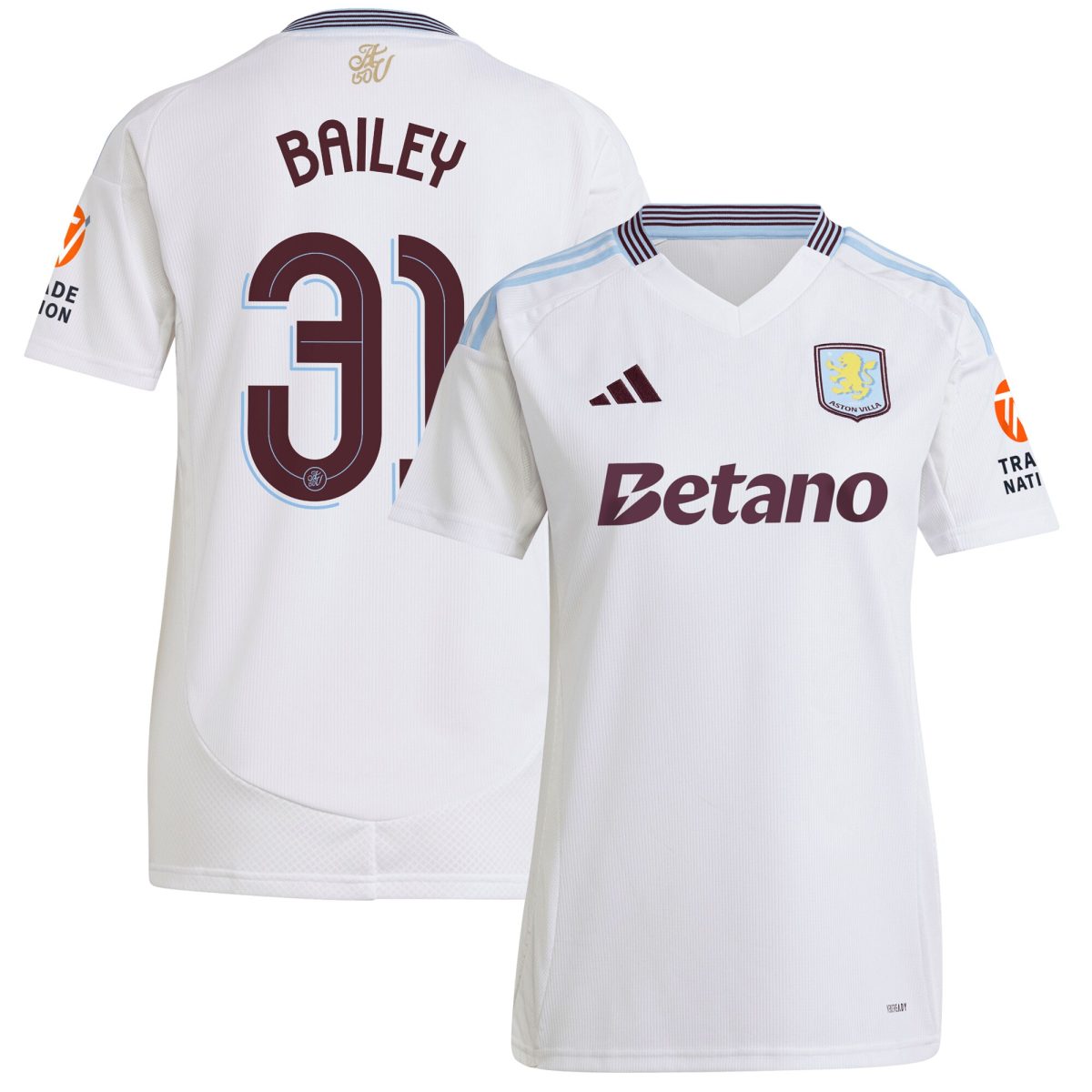 aston villa adidas away shirt 2024-25 – womens with bailey 31 cup printing Collection | Authentic Aston Villa Shirts