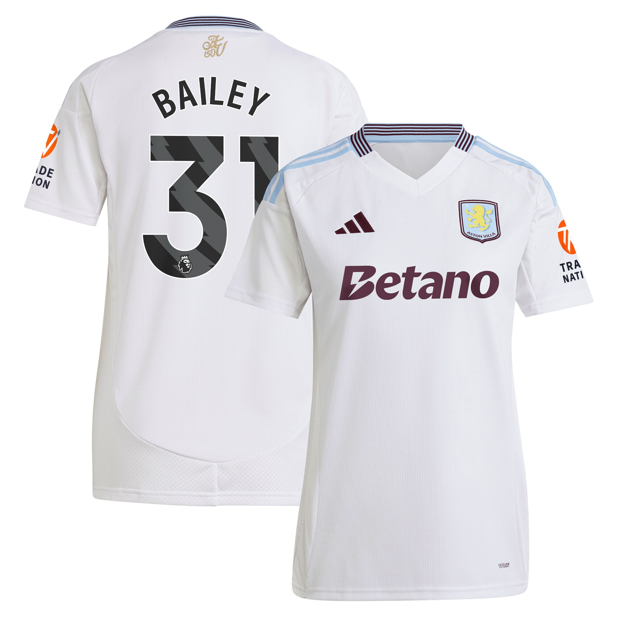 aston villa adidas away shirt 2024-25 – womens with bailey 31 printing Collection | Authentic Aston Villa Shirts