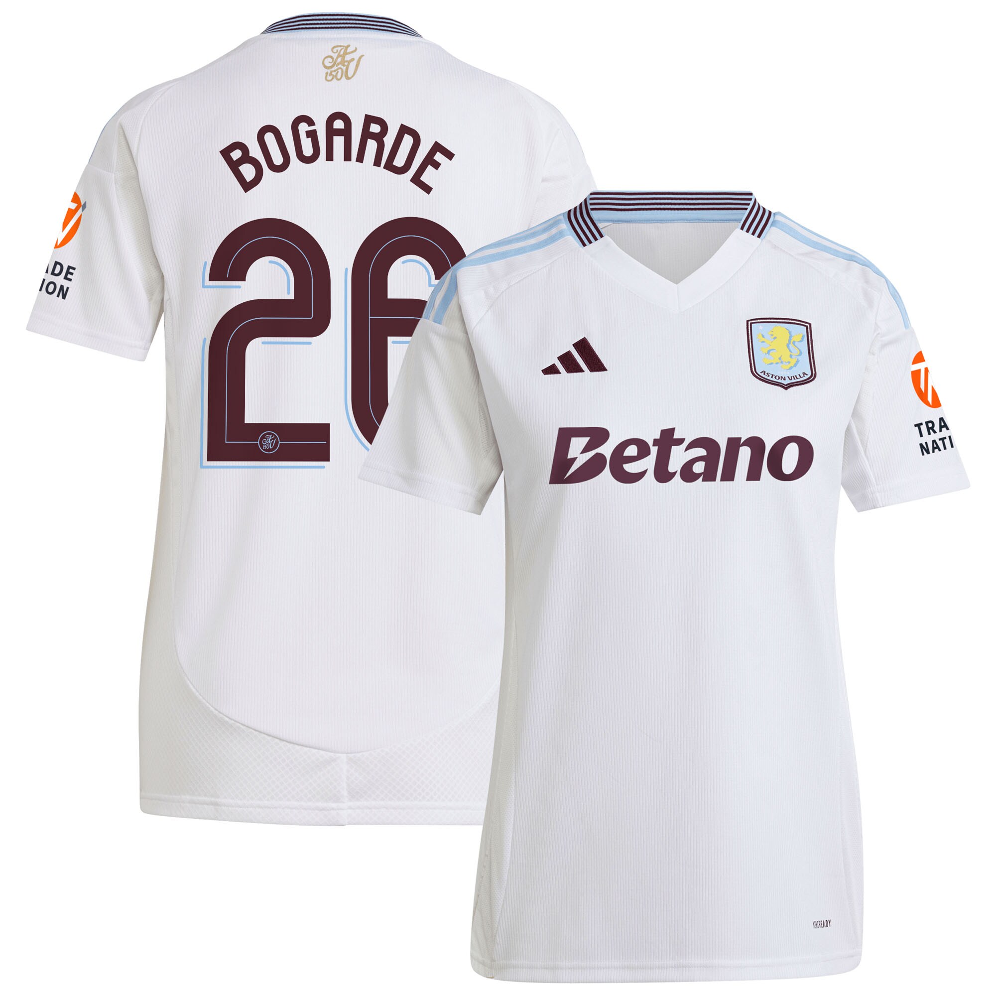 aston villa adidas away shirt 2024-25 – womens with bogarde 26 cup printing Collection | Authentic Aston Villa Shirts