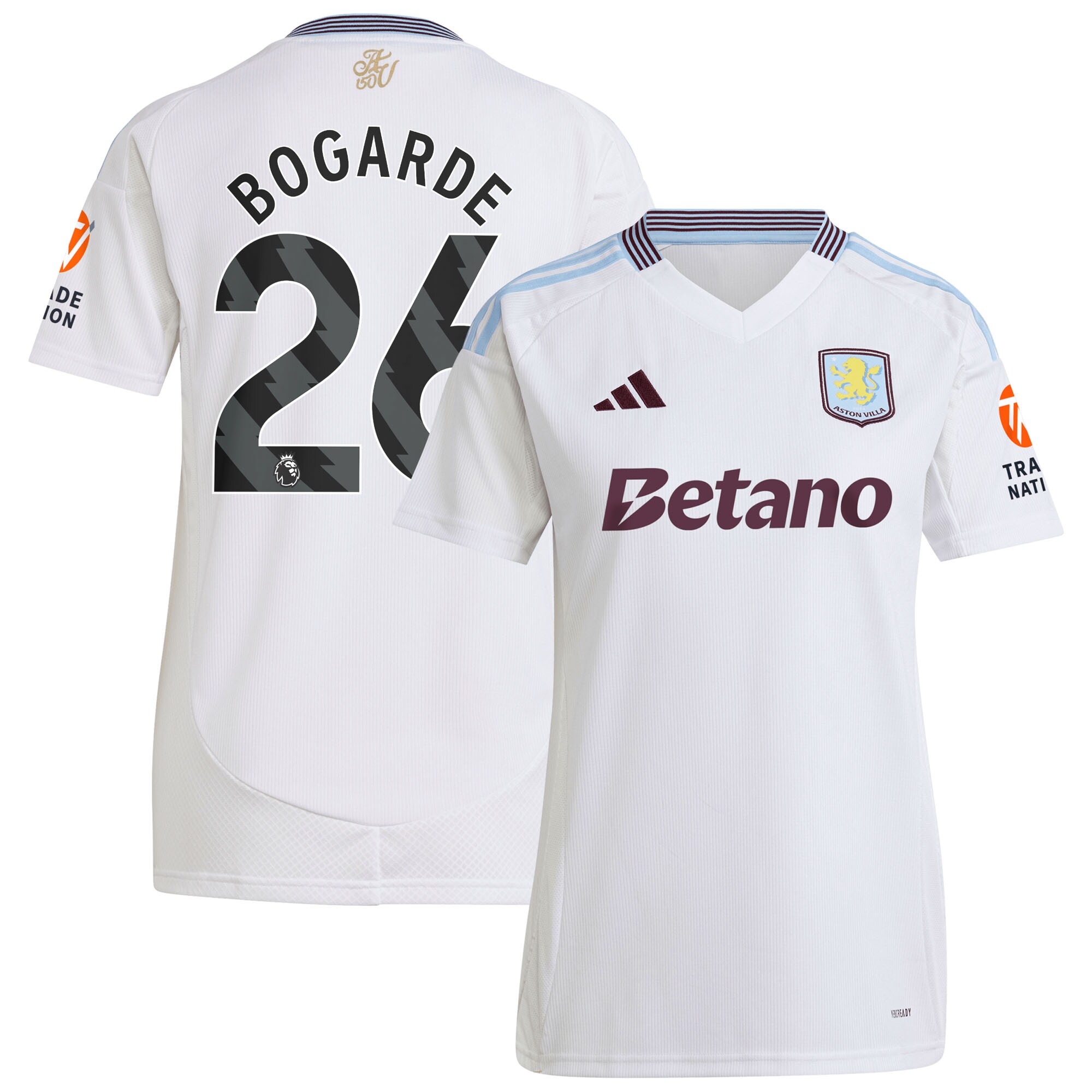 aston villa adidas away shirt 2024-25 – womens with bogarde 26 printing Collection | Authentic Aston Villa Shirts