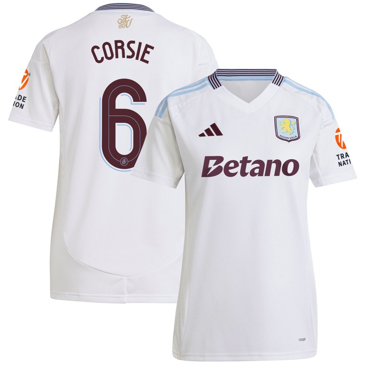 aston villa adidas away shirt 2024-25 – womens with corsie 6 cup printing Collection | Authentic Aston Villa Shirts