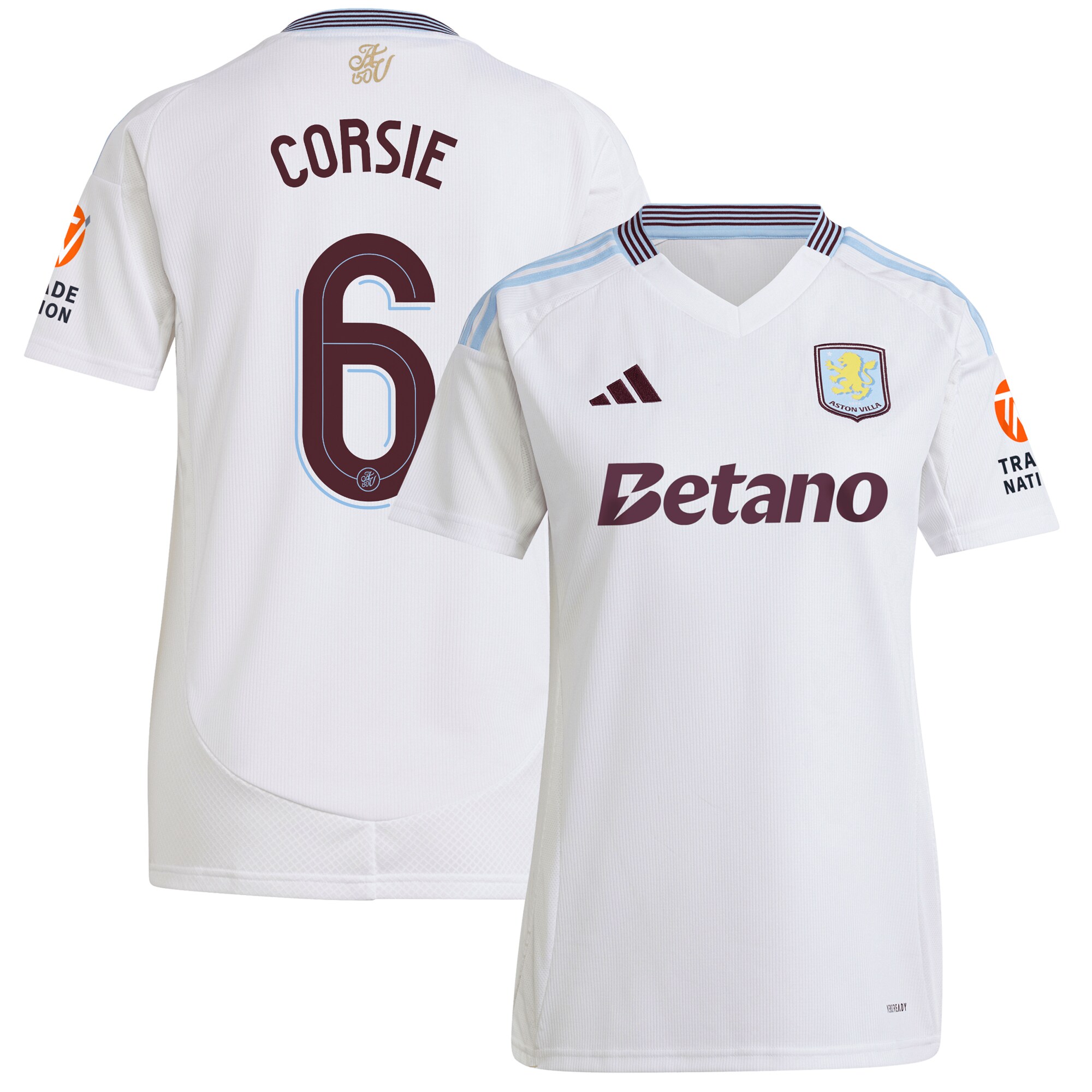 aston villa adidas away shirt 2024-25 – womens with corsie 6 cup printing Collection | Authentic Aston Villa Shirts