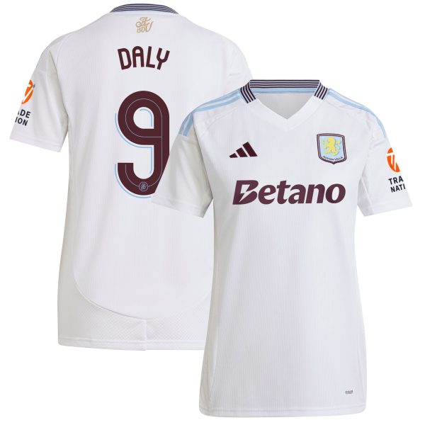 aston villa adidas away shirt 2024-25 – womens with daly 9 cup printing Collection | Authentic Aston Villa Shirts