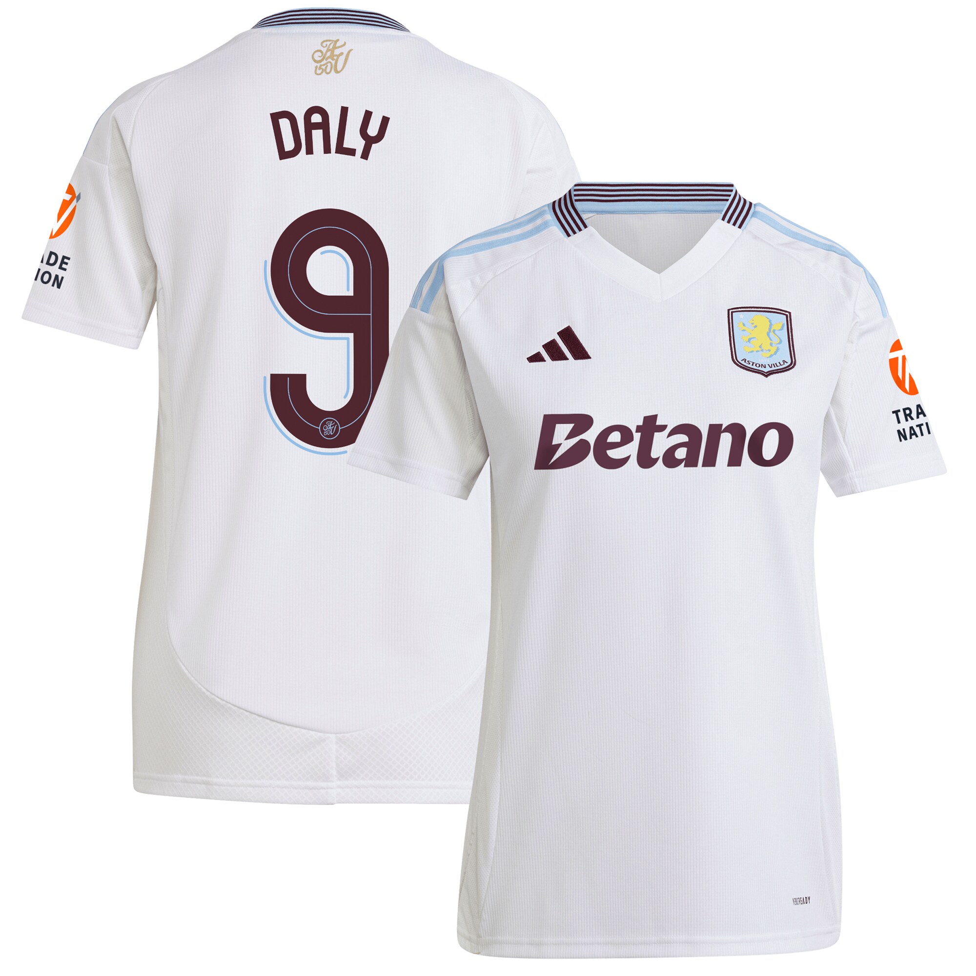 aston villa adidas away shirt 2024-25 – womens with daly 9 cup printing Collection | Authentic Aston Villa Shirts