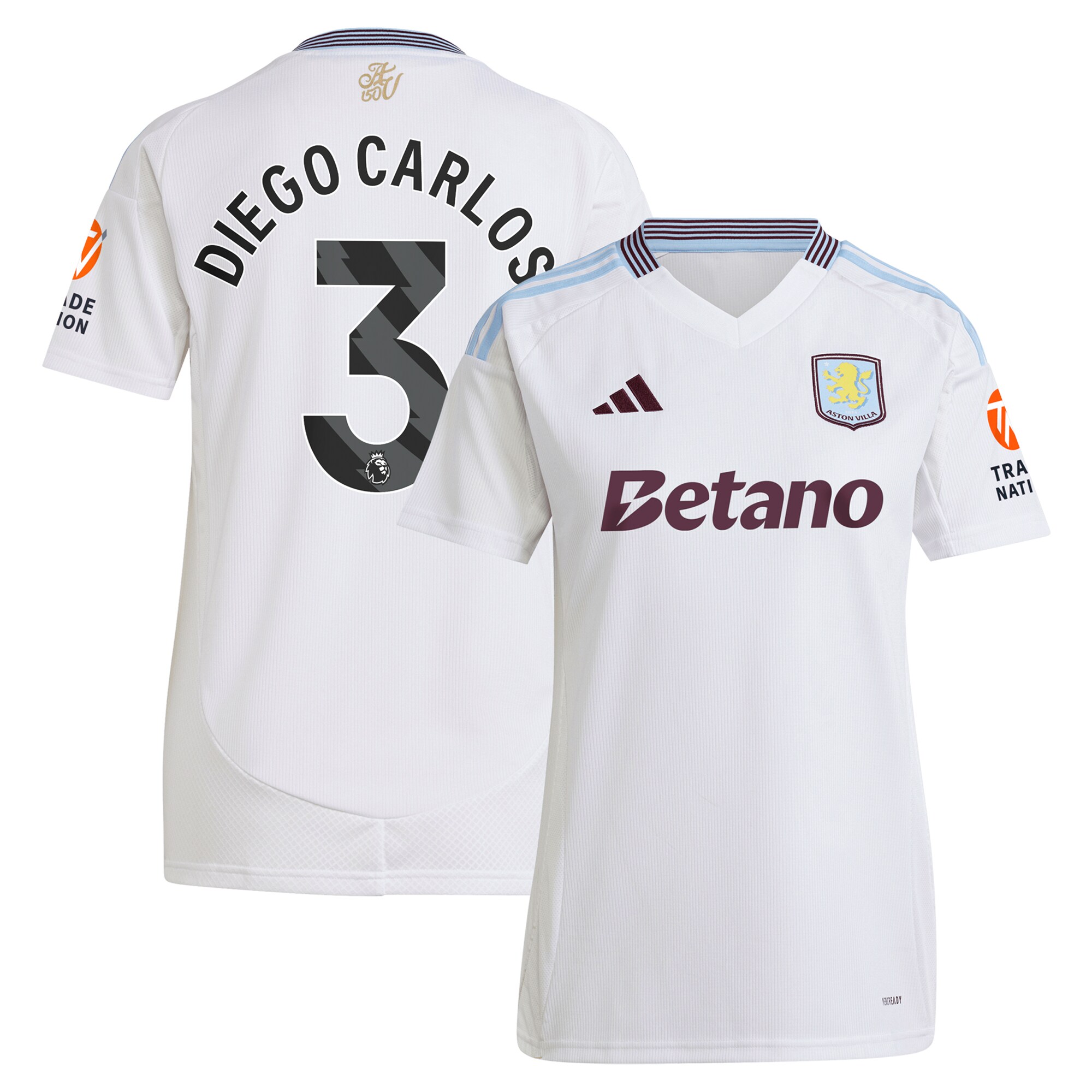 aston villa adidas away shirt 2024-25 – womens with diego carlos 3 printing Collection | Authentic Aston Villa Shirts