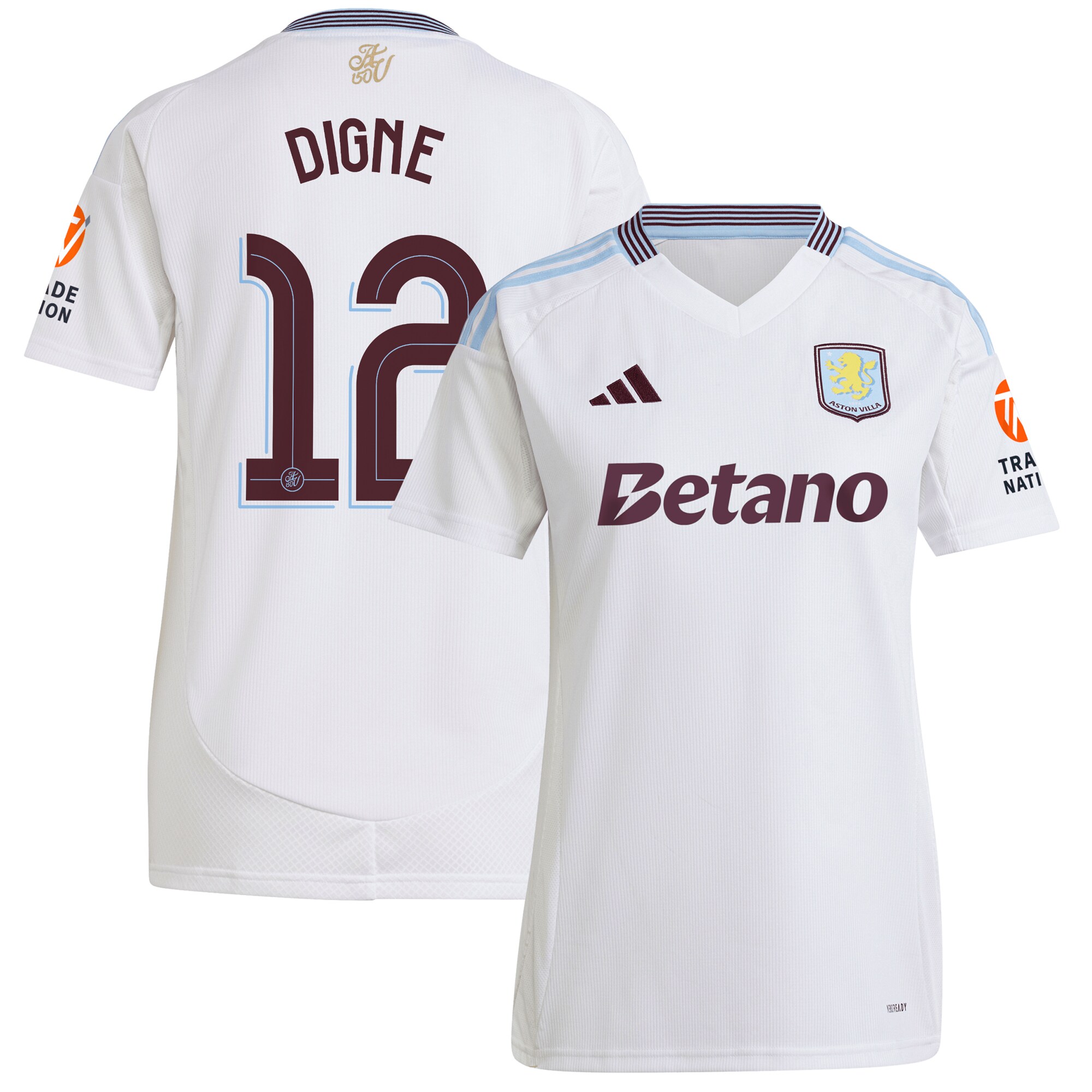 aston villa adidas away shirt 2024-25 – womens with digne 12 cup printing Collection | Authentic Aston Villa Shirts