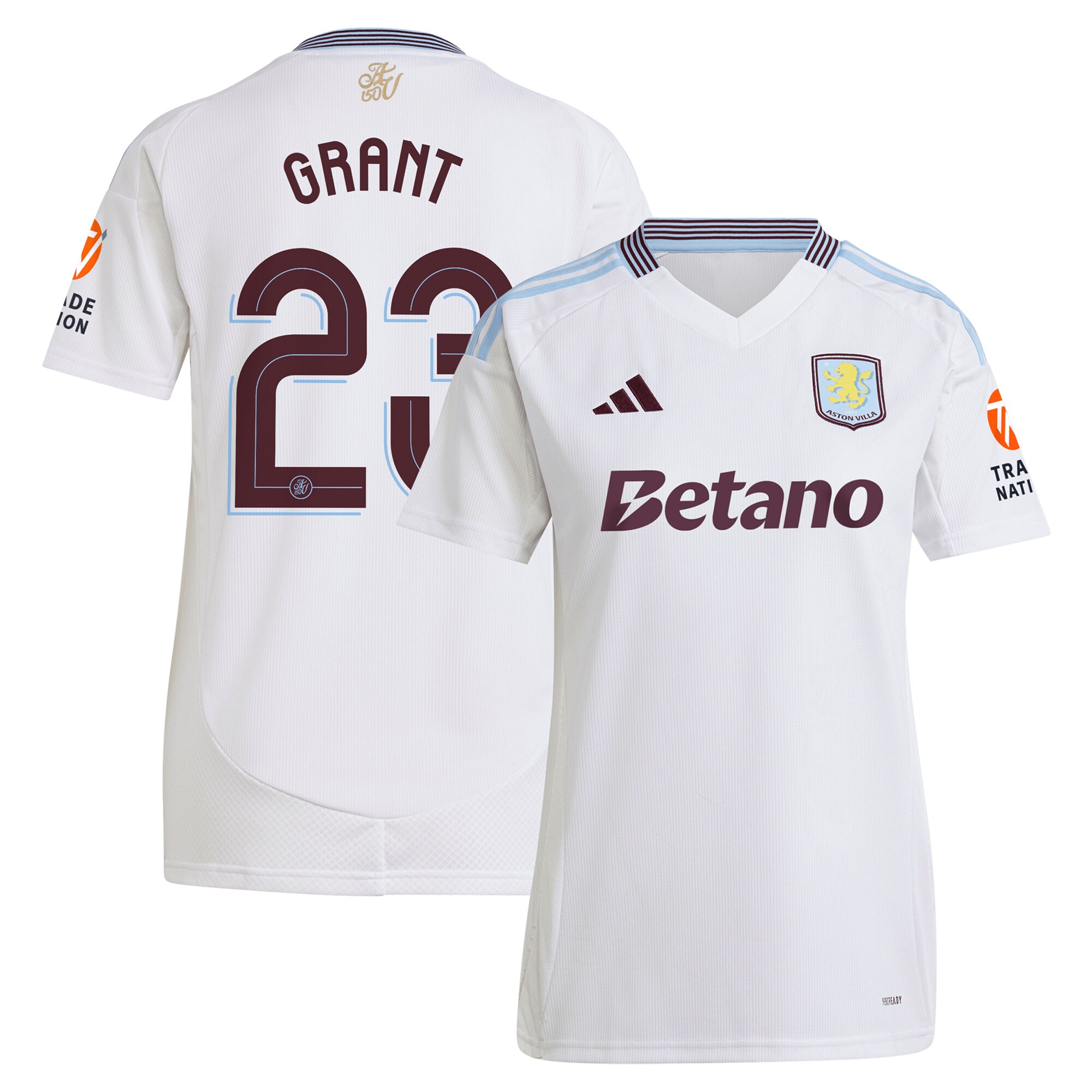 aston villa adidas away shirt 2024-25 – womens with grant 23 cup printing Collection | Authentic Aston Villa Shirts