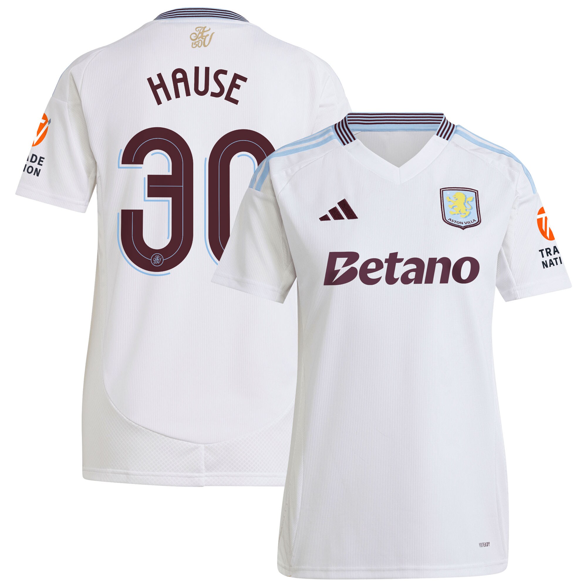 aston villa adidas away shirt 2024-25 – womens with hause 30 cup printing Collection | Authentic Aston Villa Shirts
