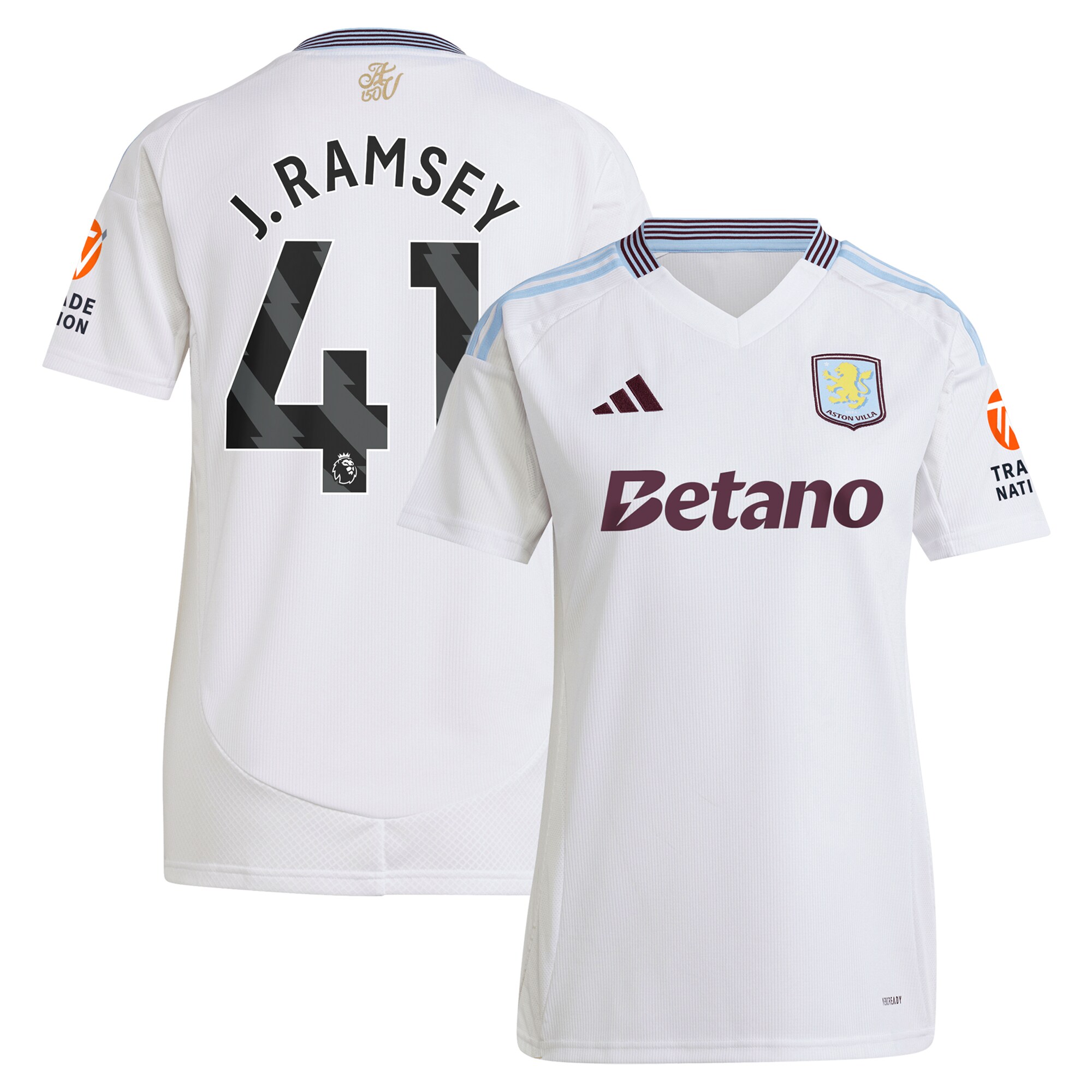 aston villa adidas away shirt 2024-25 – womens with j. ramsey 41 printing Collection | Authentic Aston Villa Shirts