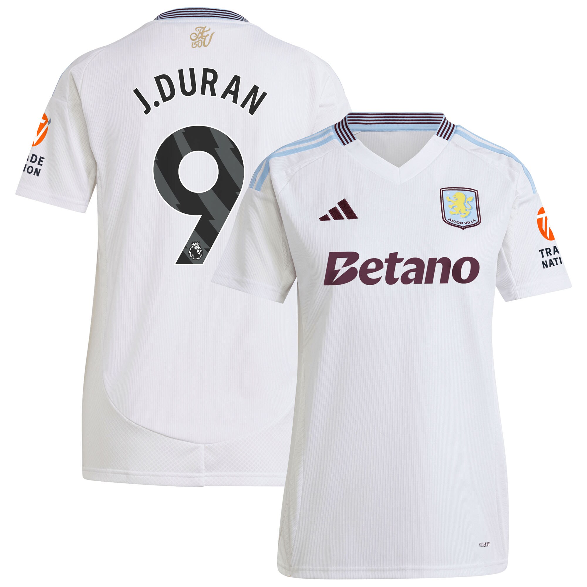 aston villa adidas away shirt 2024-25 – womens with j.duran 9 printing Collection | Authentic Aston Villa Shirts