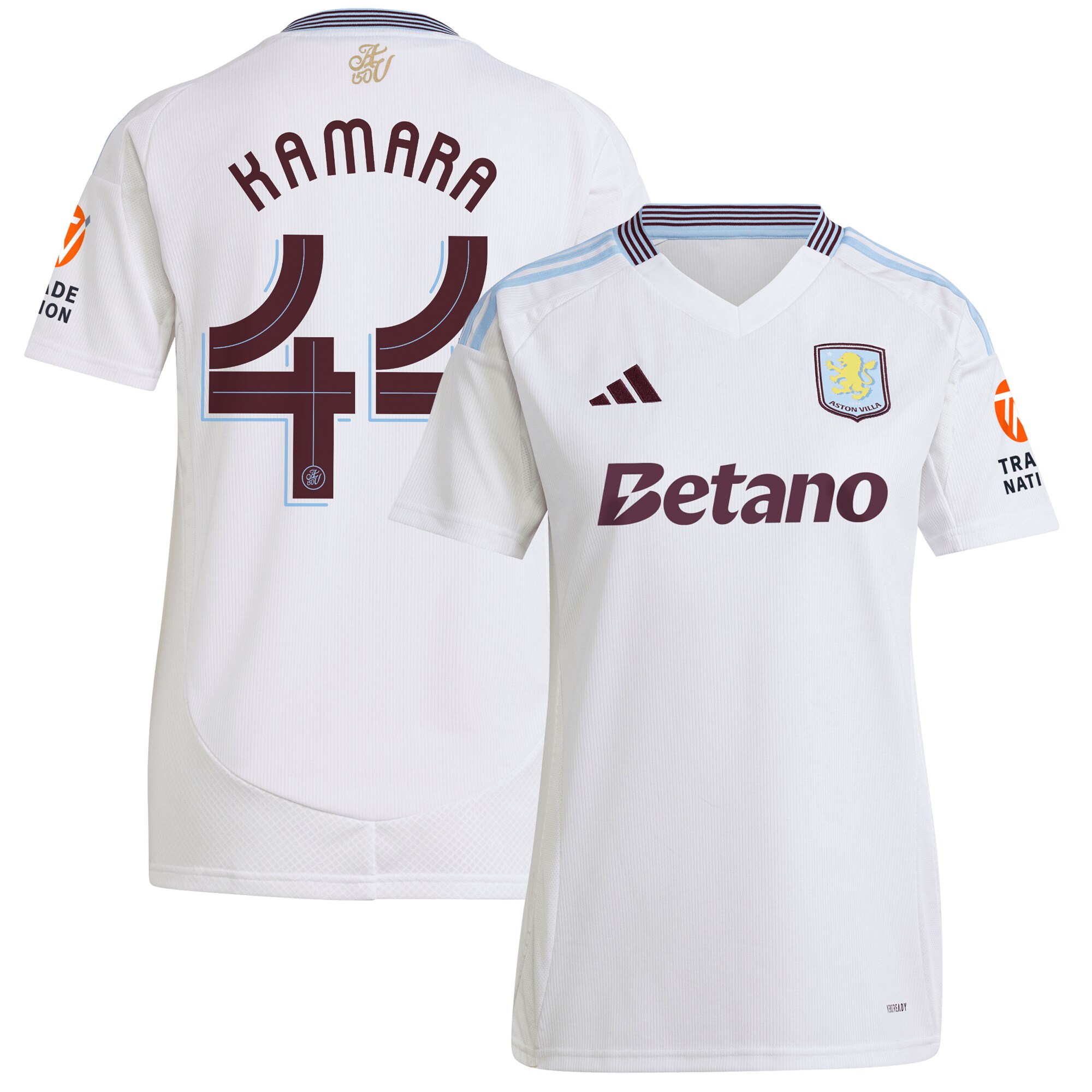 aston villa adidas away shirt 2024-25 – womens with kamara 44 cup printing Collection | Authentic Aston Villa Shirts