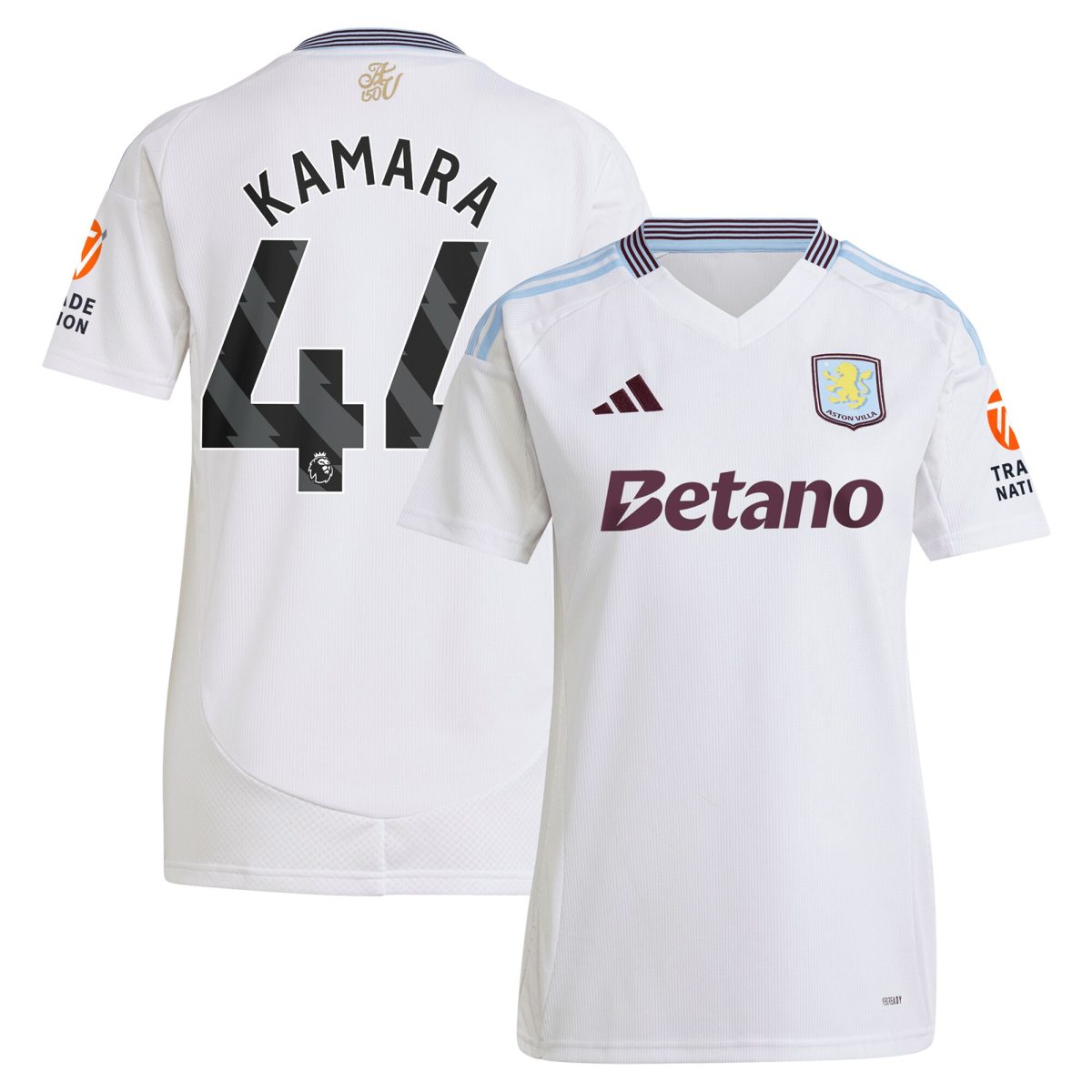 aston villa adidas away shirt 2024-25 – womens with kamara 44 printing Collection | Authentic Aston Villa Shirts