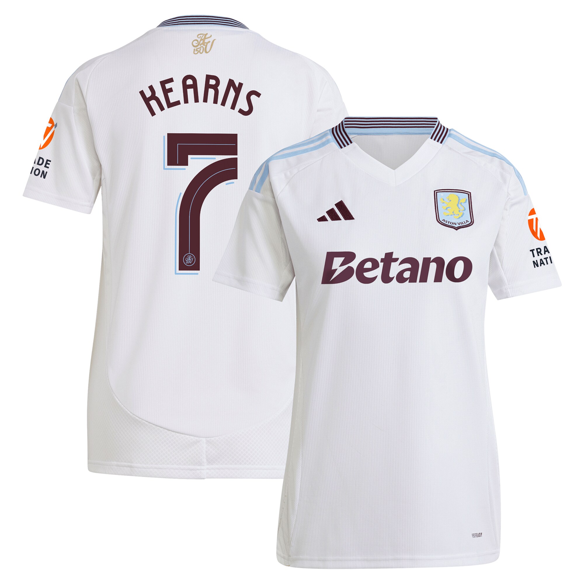 aston villa adidas away shirt 2024-25 – womens with kearns 7 cup printing Collection | Authentic Aston Villa Shirts