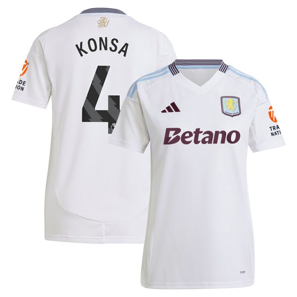aston villa adidas away shirt 2024-25 – womens with konsa 4 printing Collection | Authentic Aston Villa Shirts