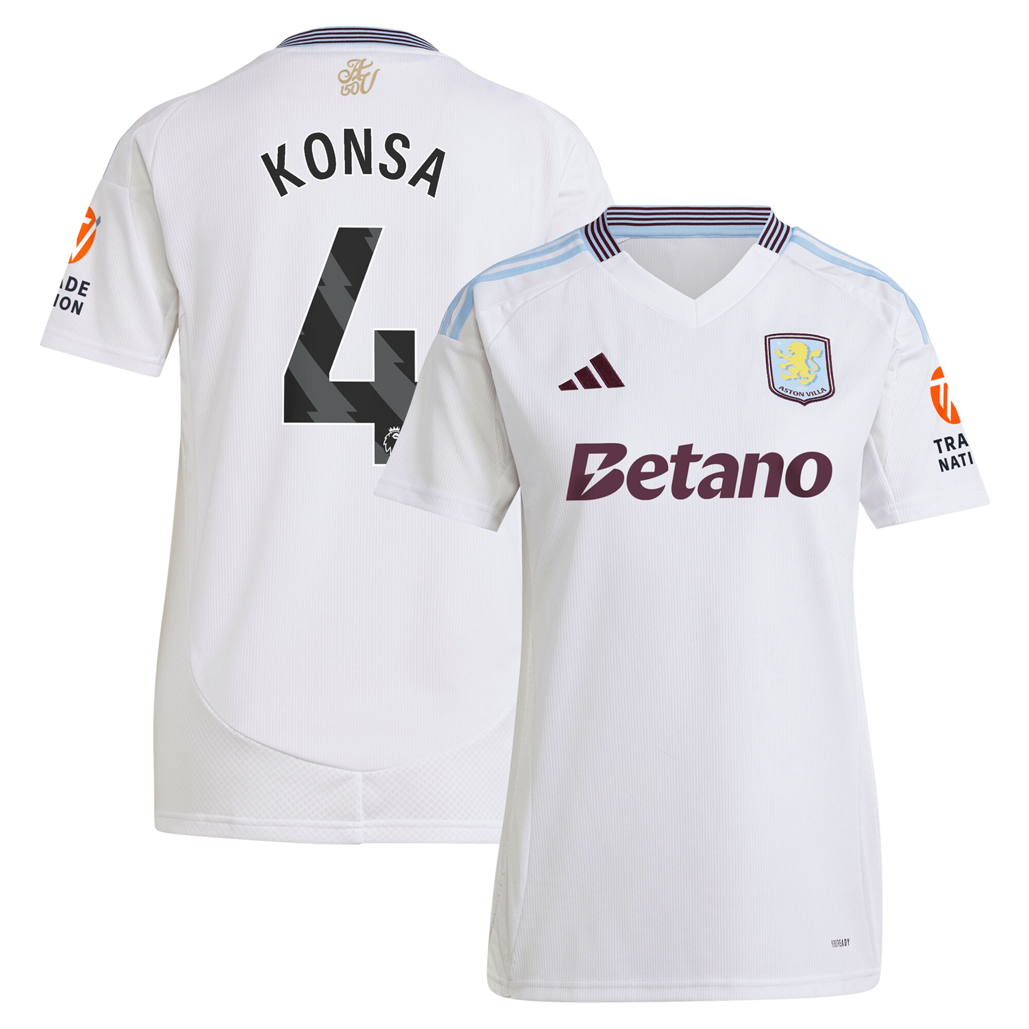 aston villa adidas away shirt 2024-25 – womens with konsa 4 printing Collection | Authentic Aston Villa Shirts