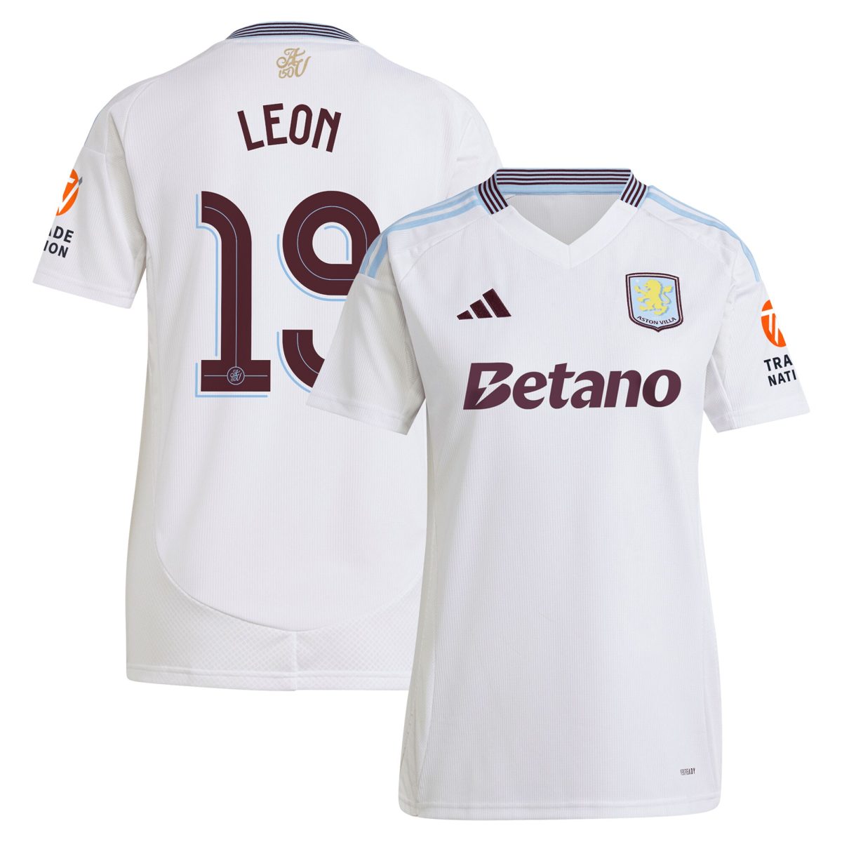 aston villa adidas away shirt 2024-25 – womens with leon 19 cup printing Collection | Authentic Aston Villa Shirts
