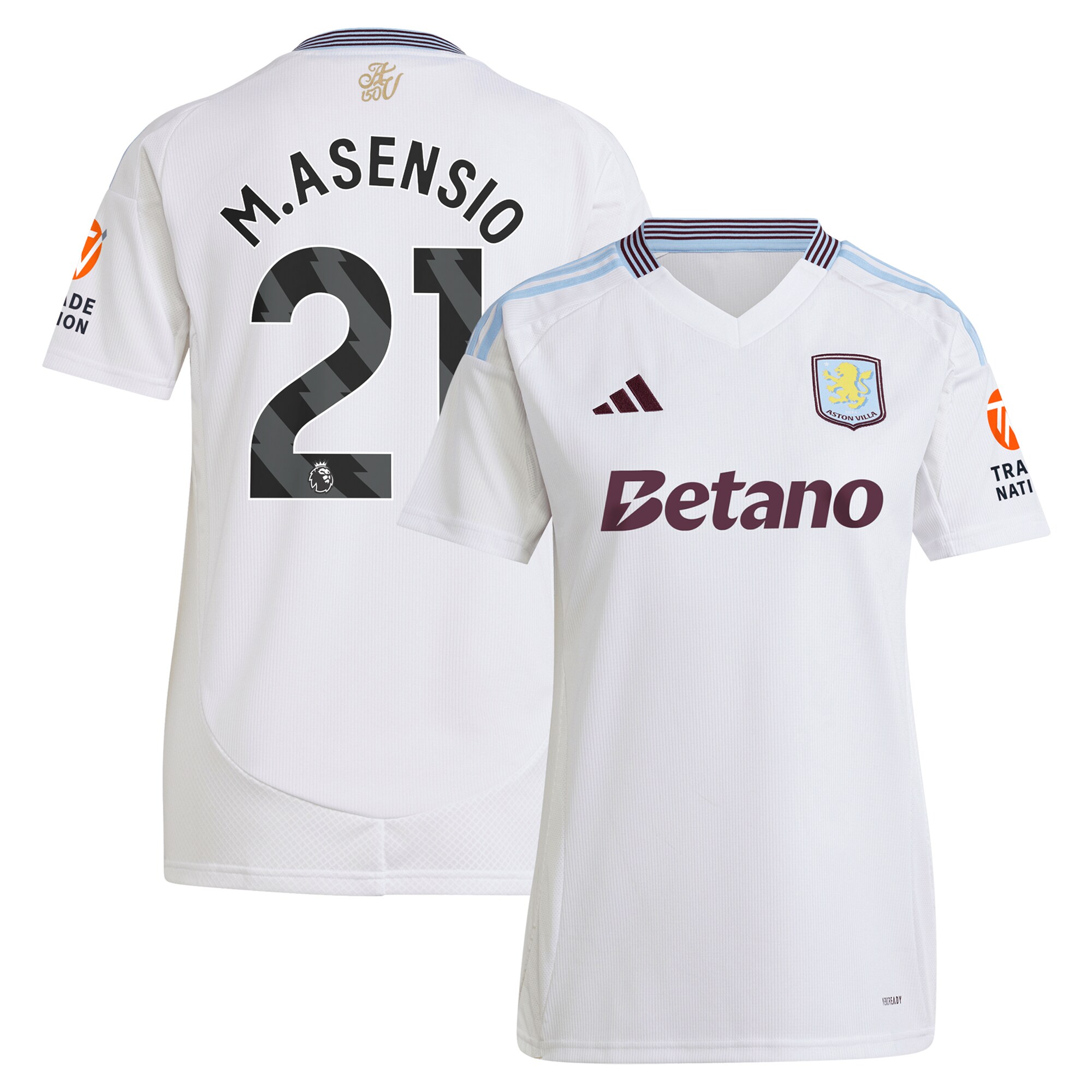 aston villa adidas away shirt 2024-25 – womens with m.asensio 21 printing Collection | Authentic Aston Villa Shirts