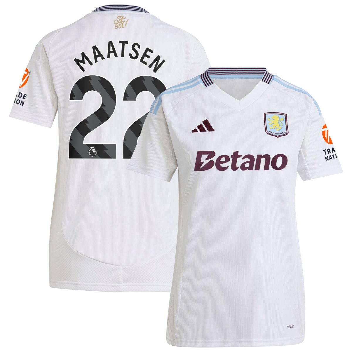 aston villa adidas away shirt 2024-25 – womens with maatsen 22 printing Collection | Authentic Aston Villa Shirts