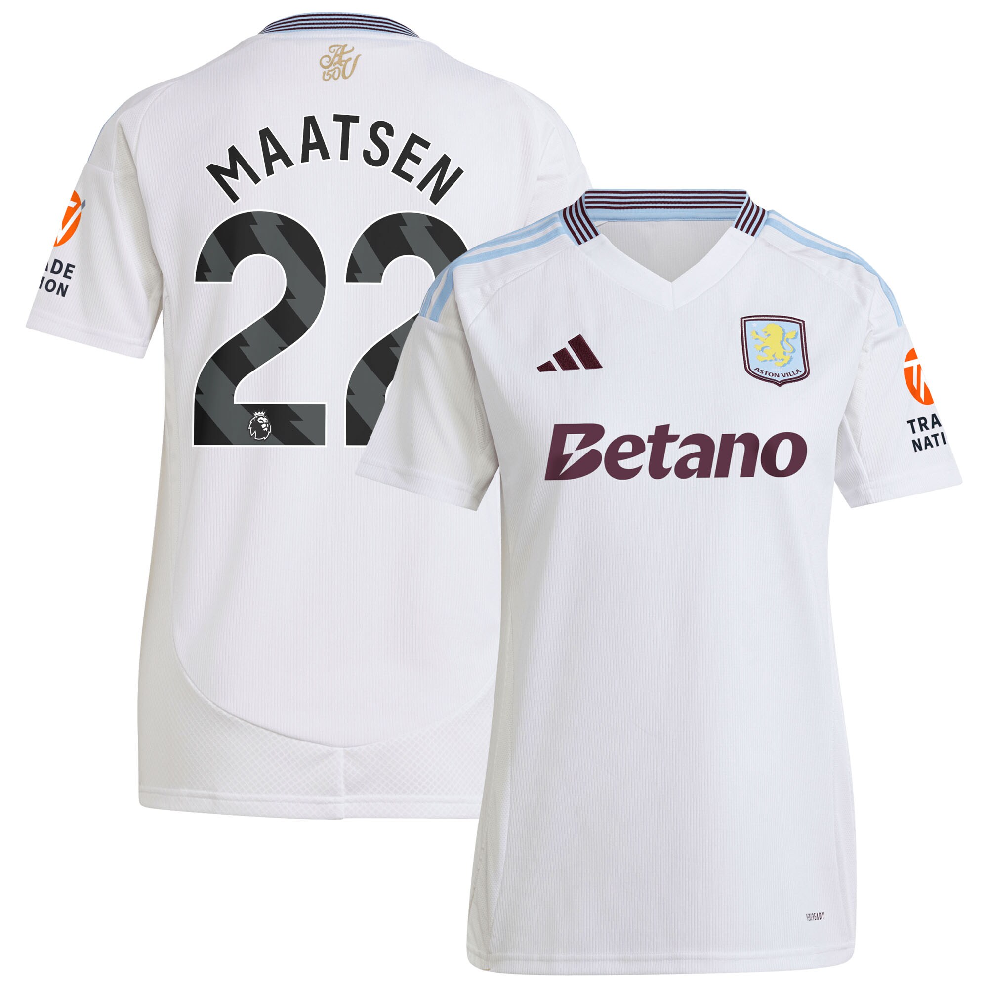 aston villa adidas away shirt 2024-25 – womens with maatsen 22 printing Collection | Authentic Aston Villa Shirts