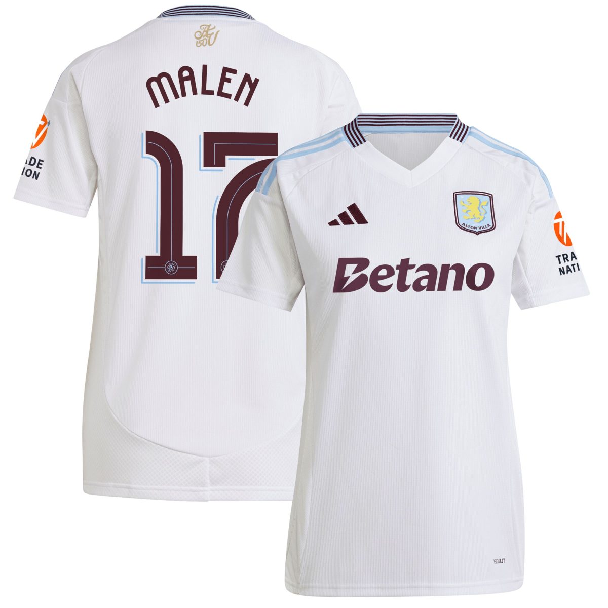 aston villa adidas away shirt 2024-25 – womens with malen 17 cup printing Collection | Authentic Aston Villa Shirts