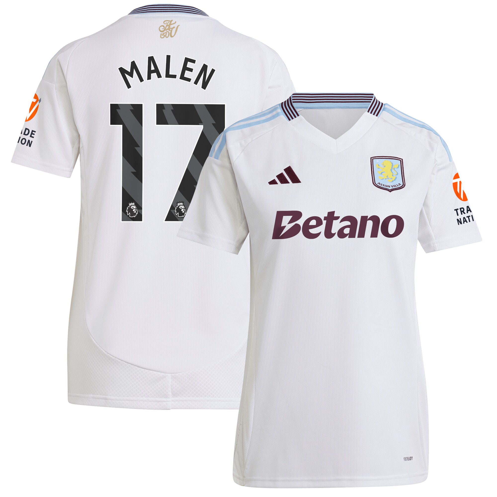 aston villa adidas away shirt 2024-25 – womens with malen 17 printing Collection | Authentic Aston Villa Shirts