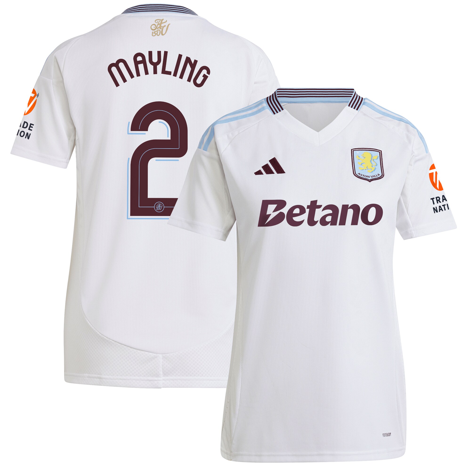 aston villa adidas away shirt 2024-25 – womens with mayling 2 cup printing Collection | Authentic Aston Villa Shirts