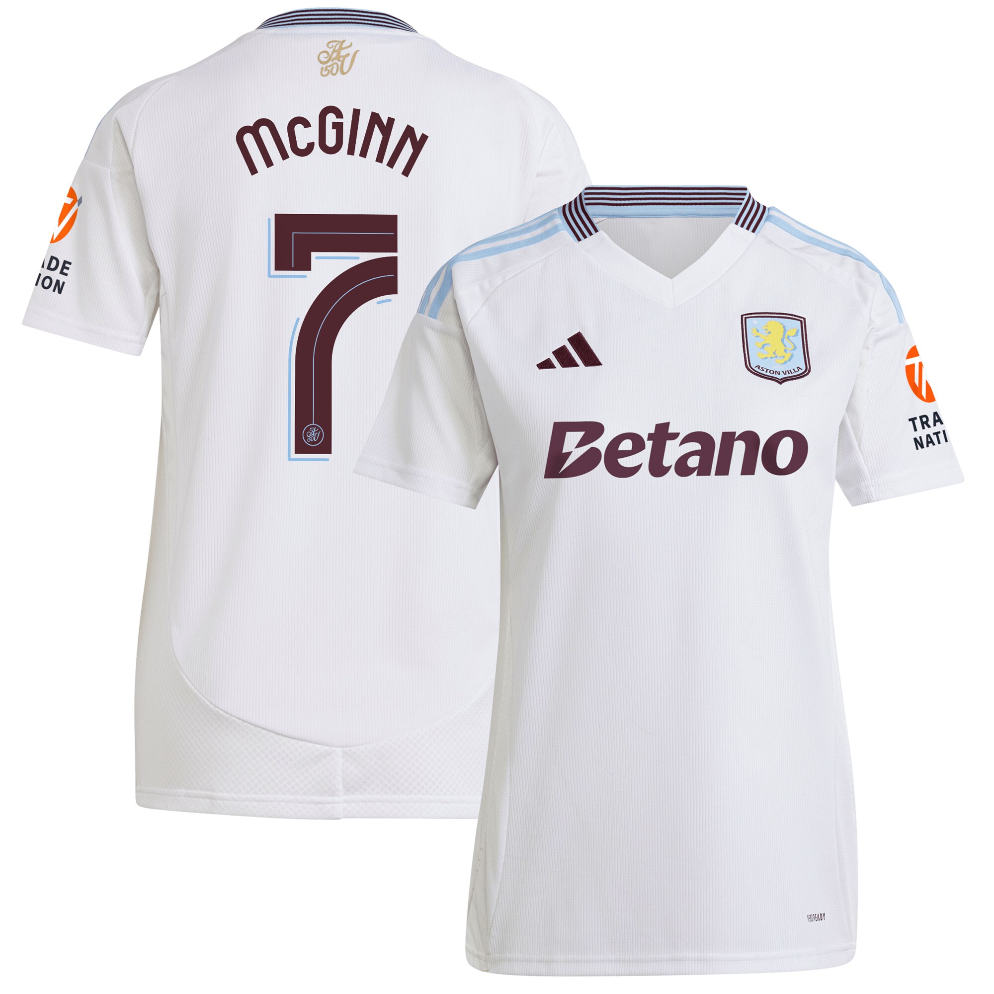 aston villa adidas away shirt 2024-25 – womens with mcginn 7 cup printing Collection | Authentic Aston Villa Shirts