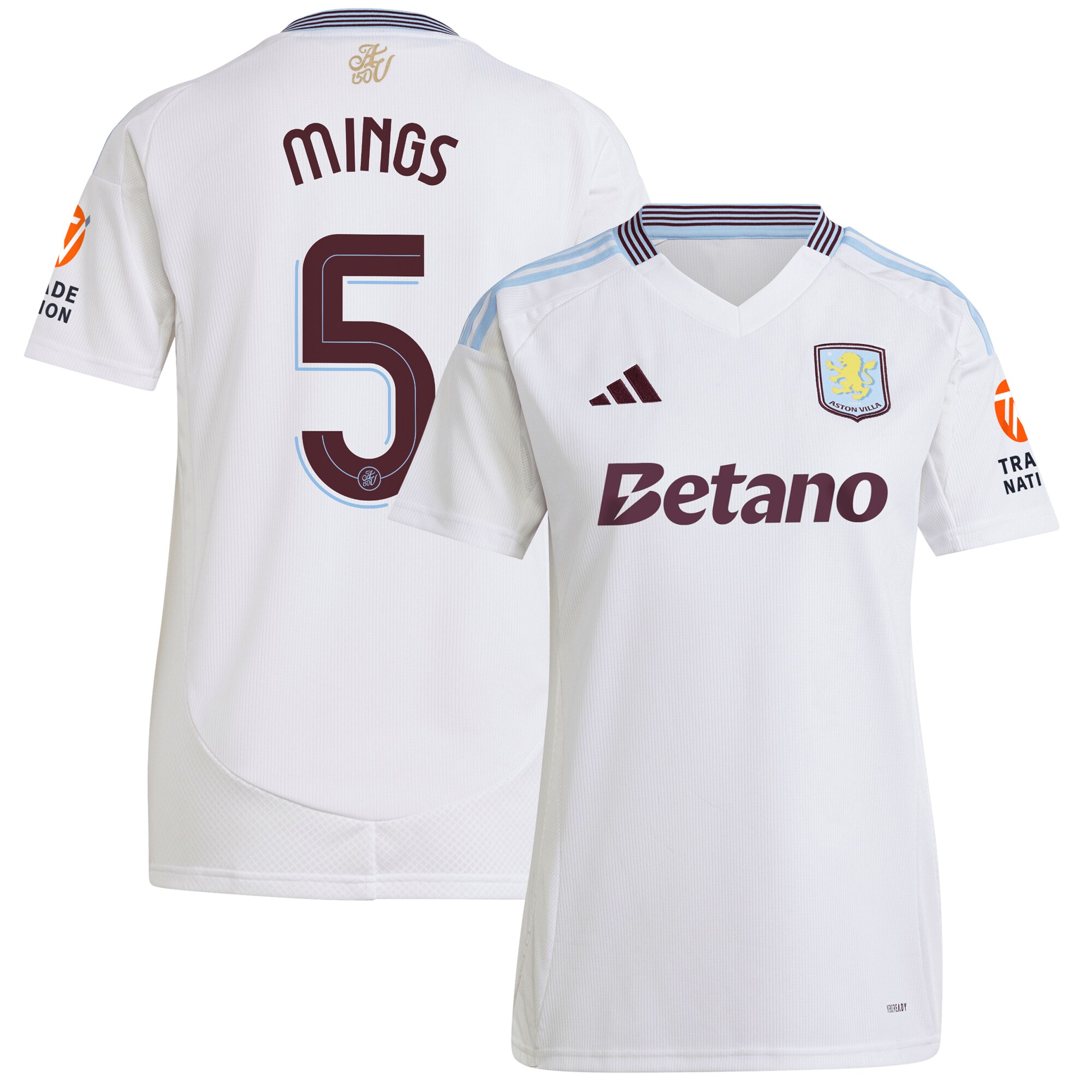 aston villa adidas away shirt 2024-25 – womens with mings 5 cup printing Collection | Authentic Aston Villa Shirts