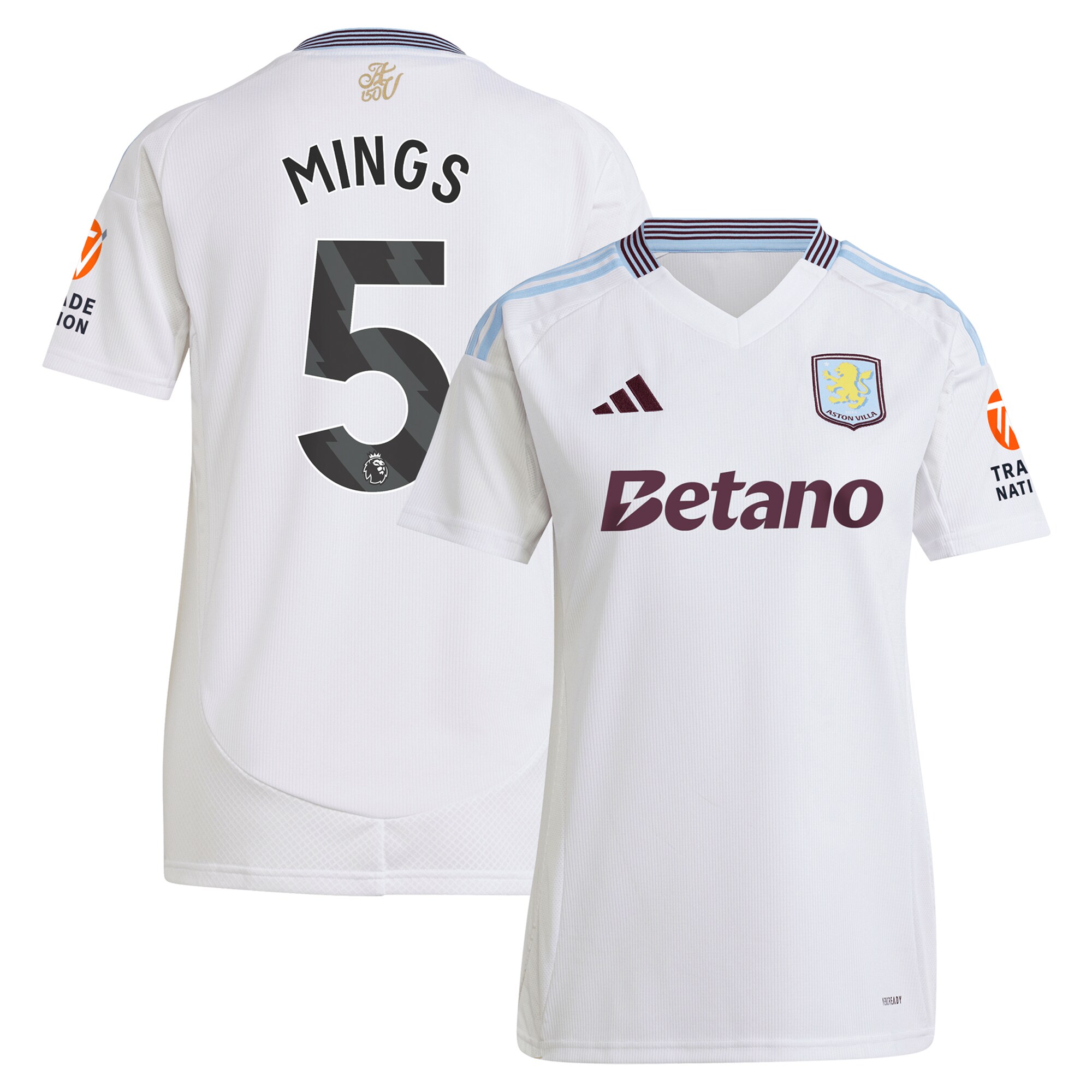 aston villa adidas away shirt 2024-25 – womens with mings 5 printing Collection | Authentic Aston Villa Shirts