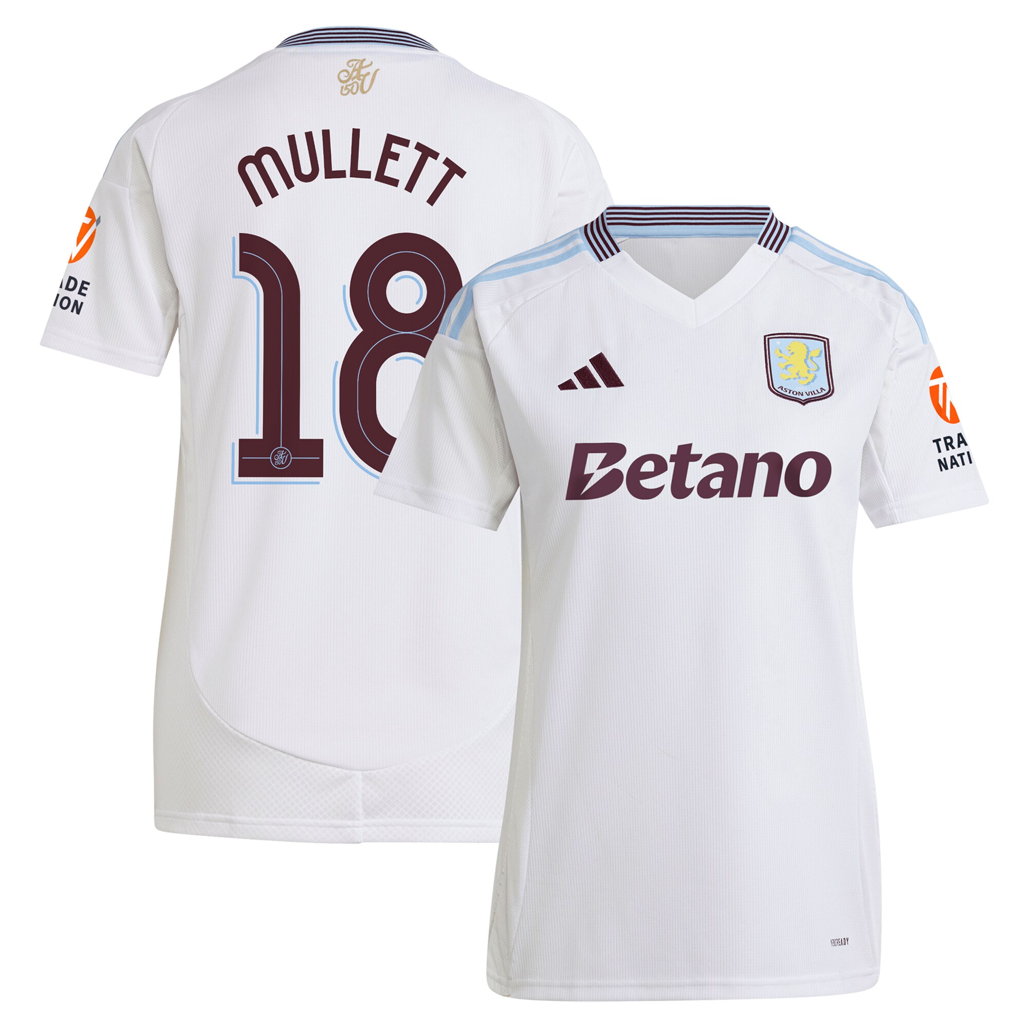 aston villa adidas away shirt 2024-25 – womens with mullett 18 cup printing Collection | Authentic Aston Villa Shirts