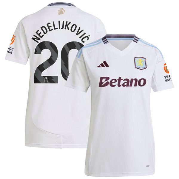 aston villa adidas away shirt 2024-25 – womens with nedeljković 20 printing Collection | Authentic Aston Villa Shirts