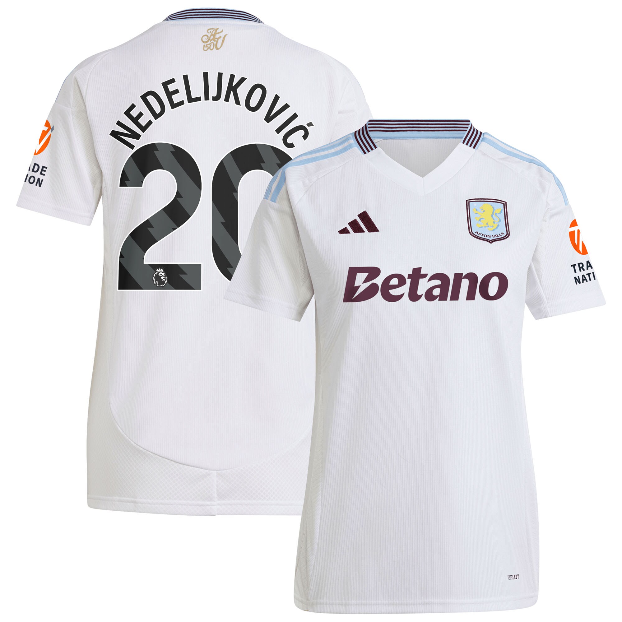 aston villa adidas away shirt 2024-25 – womens with nedeljković 20 printing Collection | Authentic Aston Villa Shirts