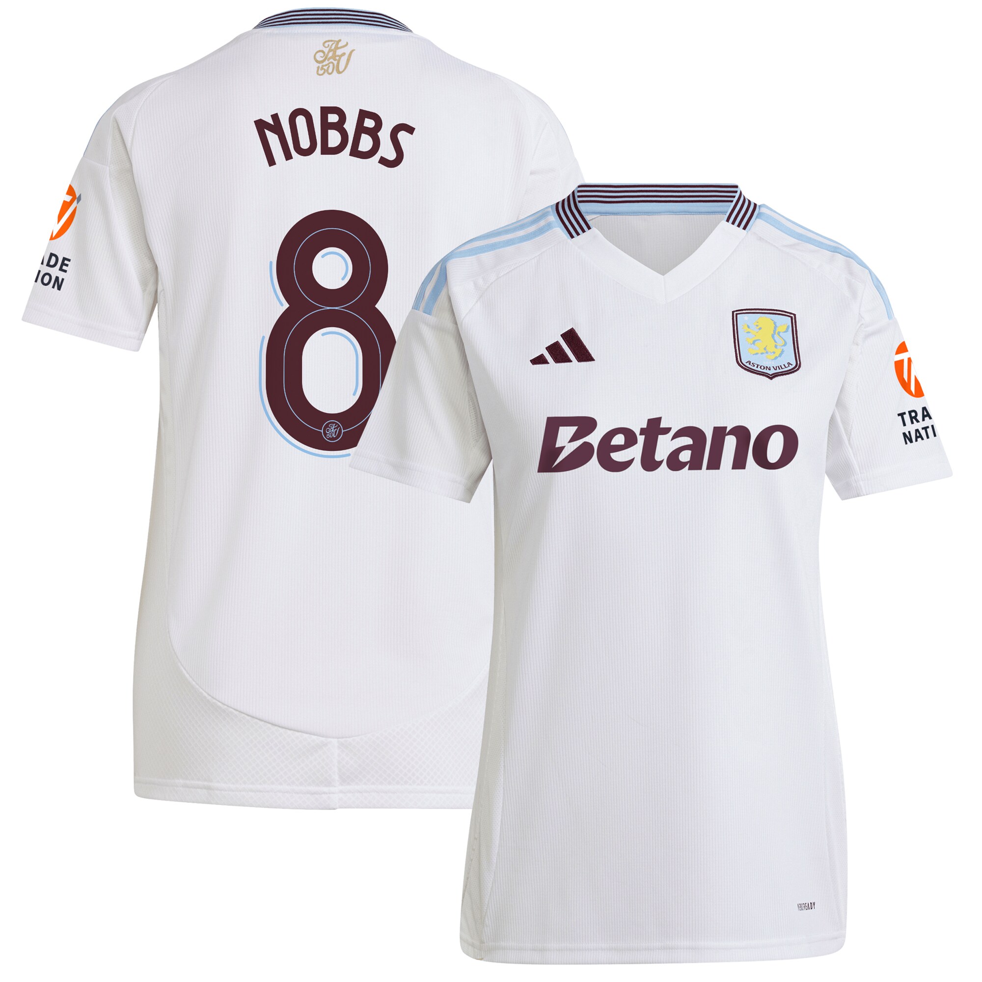 aston villa adidas away shirt 2024-25 – womens with nobbs 8 cup printing Collection | Authentic Aston Villa Shirts