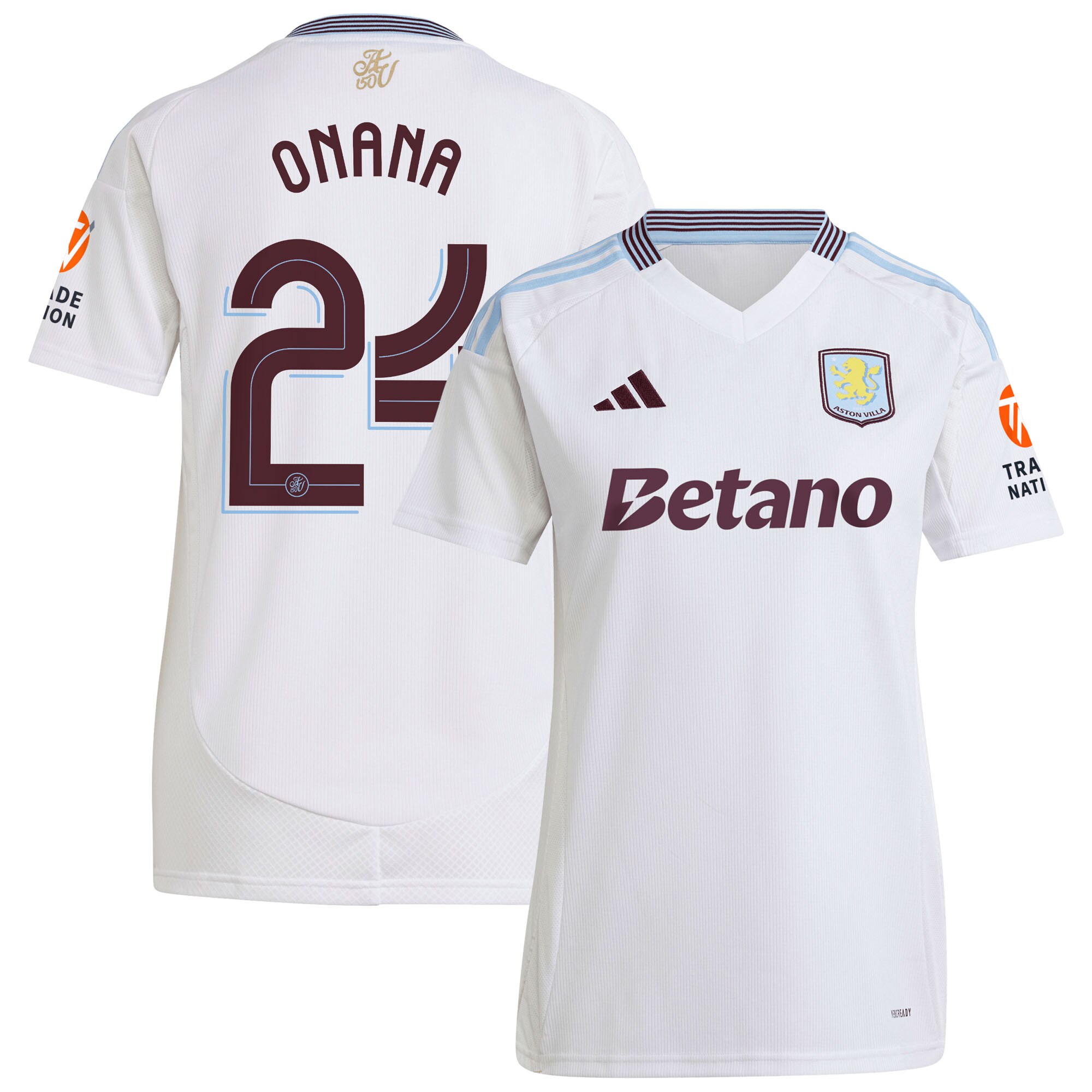 aston villa adidas away shirt 2024-25 – womens with onana 24 cup printing Collection | Authentic Aston Villa Shirts