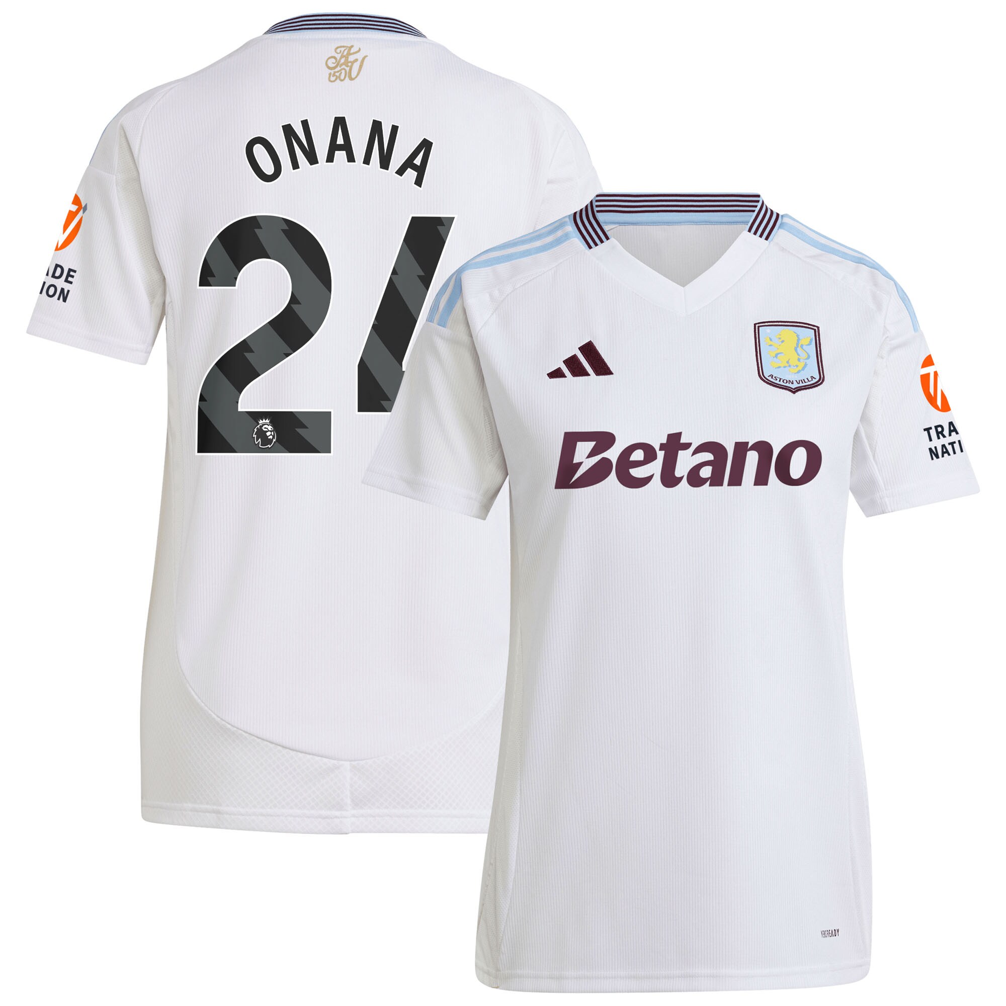 aston villa adidas away shirt 2024-25 – womens with onana 24 printing Collection | Authentic Aston Villa Shirts