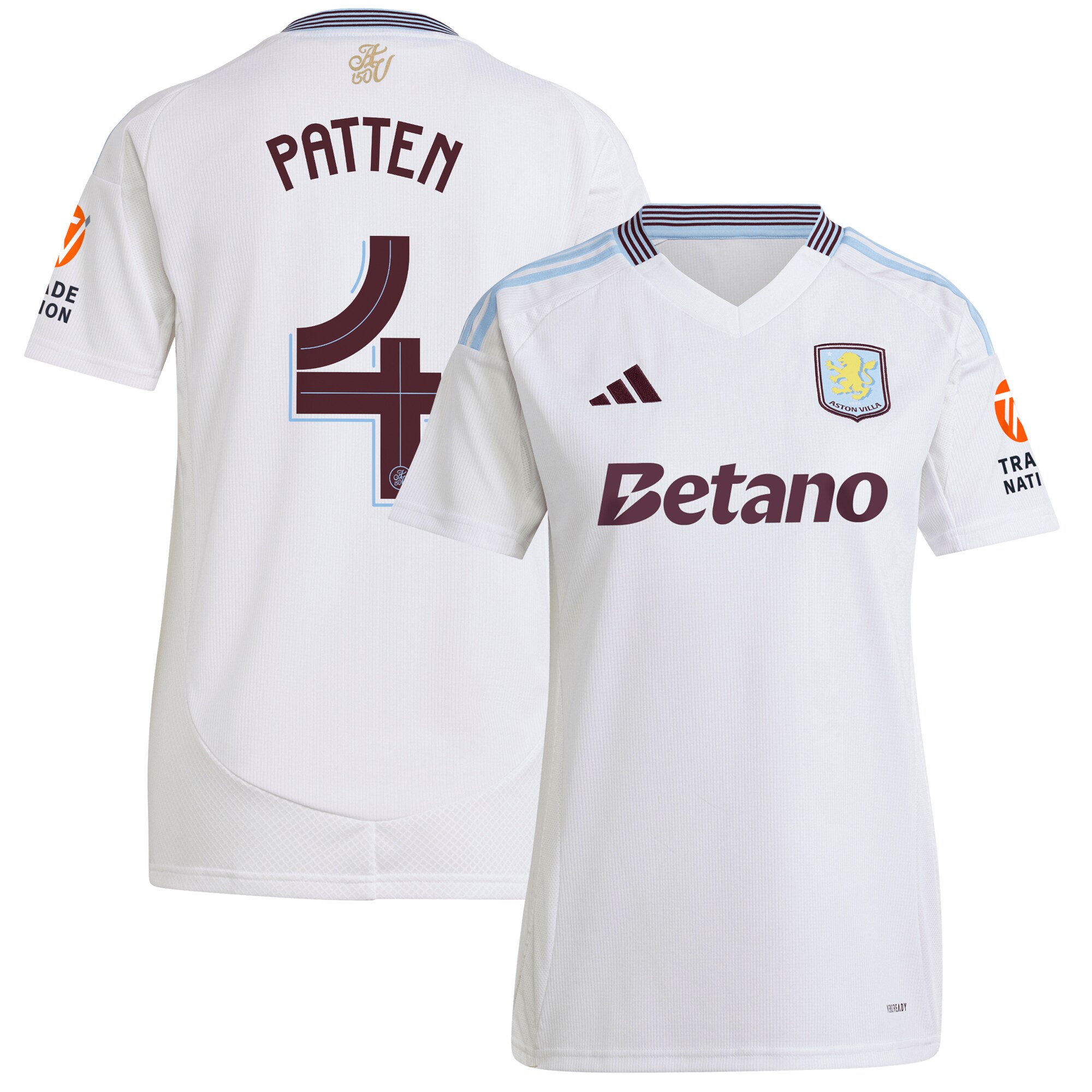 aston villa adidas away shirt 2024-25 – womens with patten 4 cup printing Collection | Authentic Aston Villa Shirts