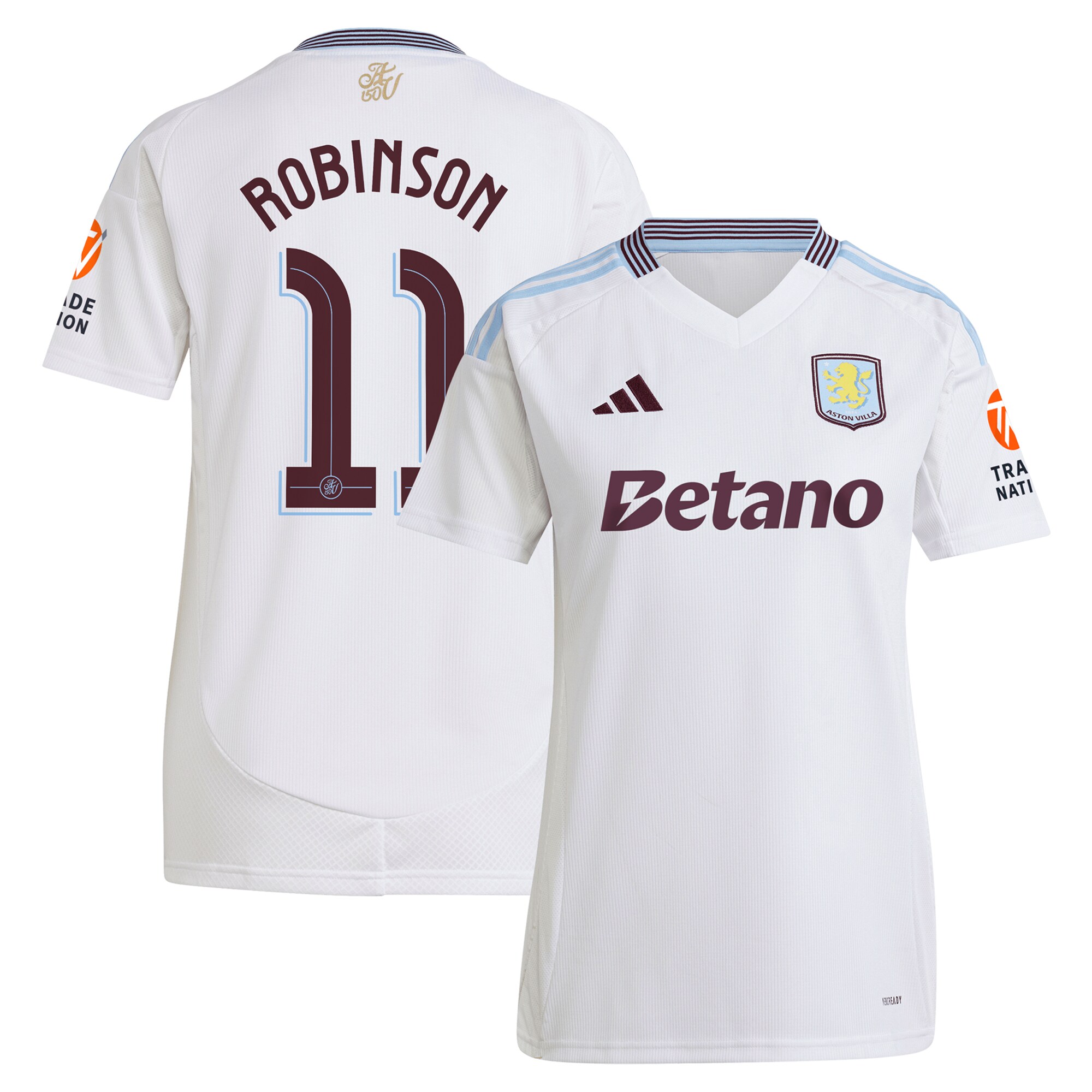 aston villa adidas away shirt 2024-25 – womens with robinson 11 cup printing Collection | Authentic Aston Villa Shirts