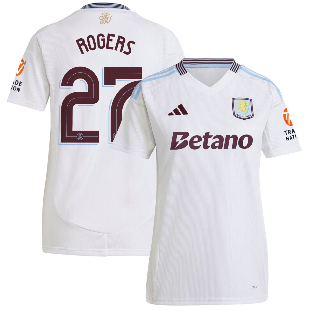 aston villa adidas away shirt 2024-25 – womens with rogers 27 cup printing Collection | Authentic Aston Villa Shirts