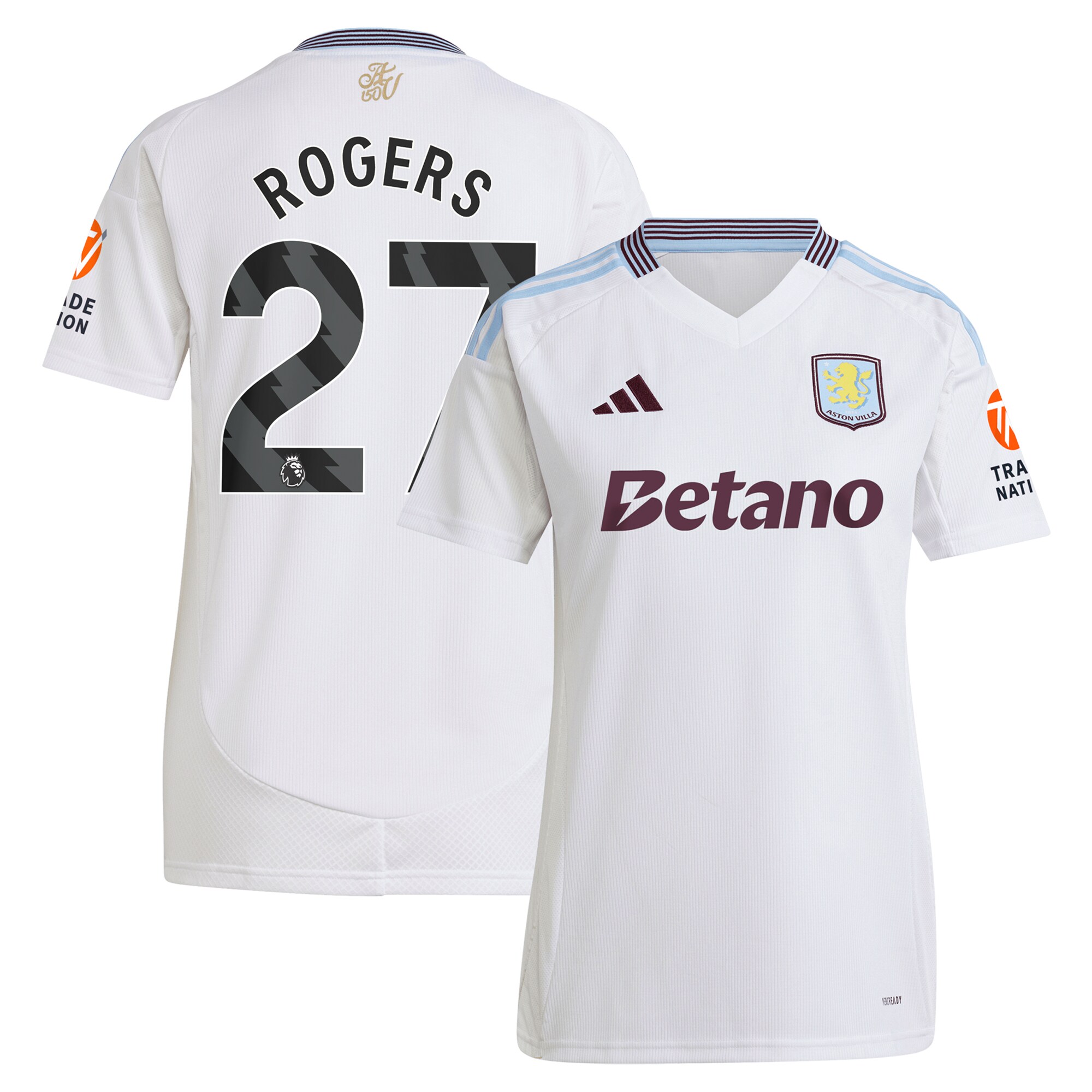aston villa adidas away shirt 2024-25 – womens with rogers 27 printing Collection | Authentic Aston Villa Shirts