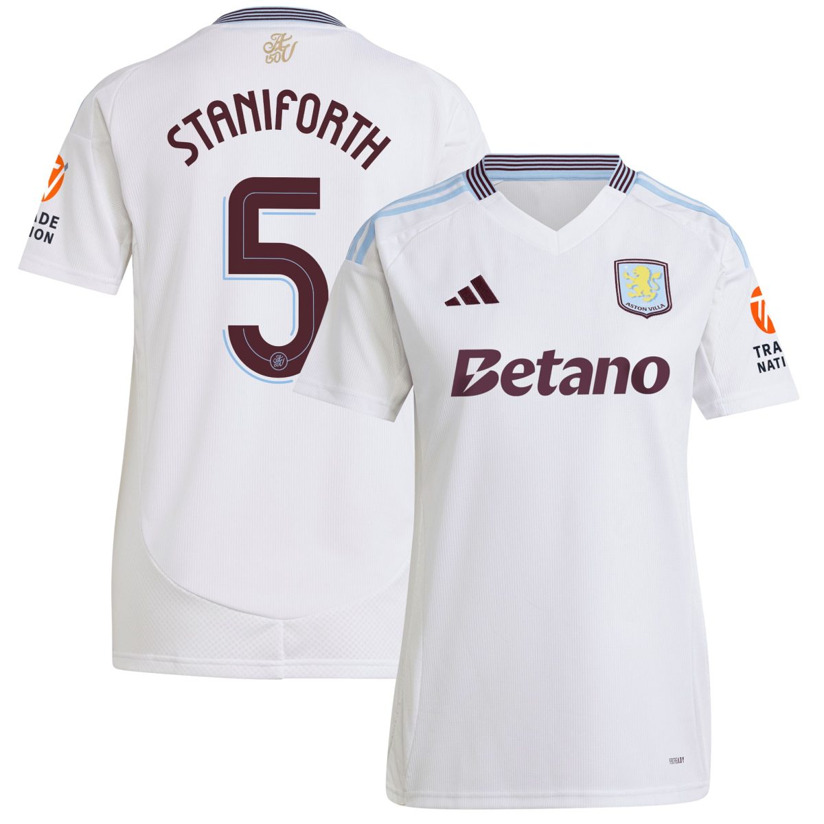 aston villa adidas away shirt 2024-25 – womens with staniforth 5 cup printing Collection | Authentic Aston Villa Shirts