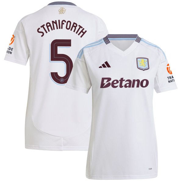 aston villa adidas away shirt 2024-25 – womens with staniforth 5 cup printing Collection | Authentic Aston Villa Shirts