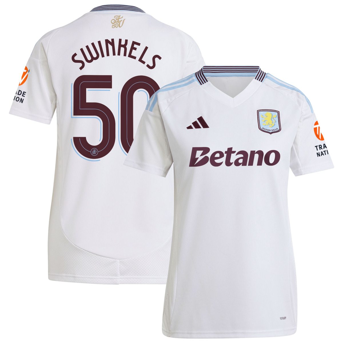 aston villa adidas away shirt 2024-25 – womens with swinkels 50 cup printing Collection | Authentic Aston Villa Shirts