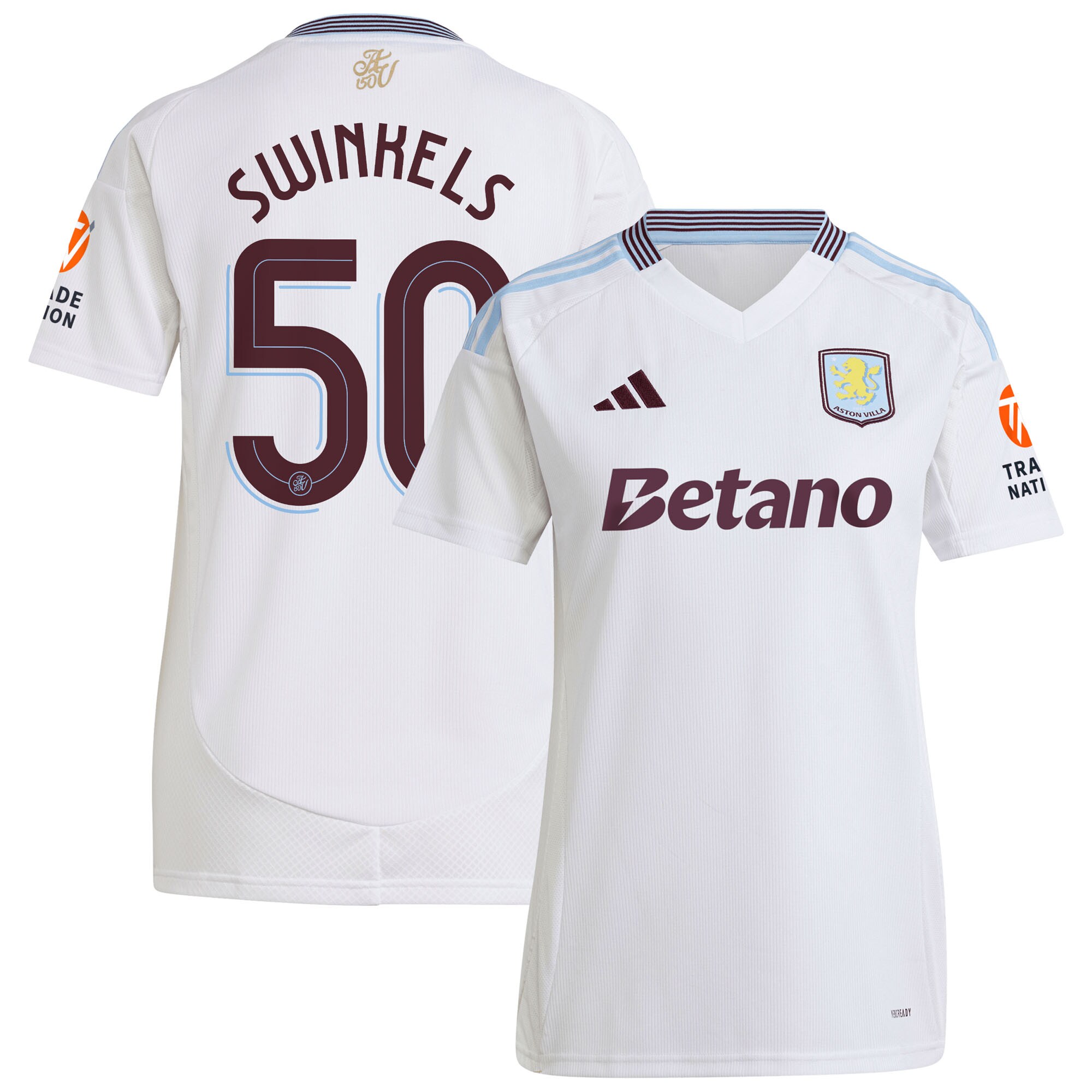 aston villa adidas away shirt 2024-25 – womens with swinkels 50 cup printing Collection | Authentic Aston Villa Shirts