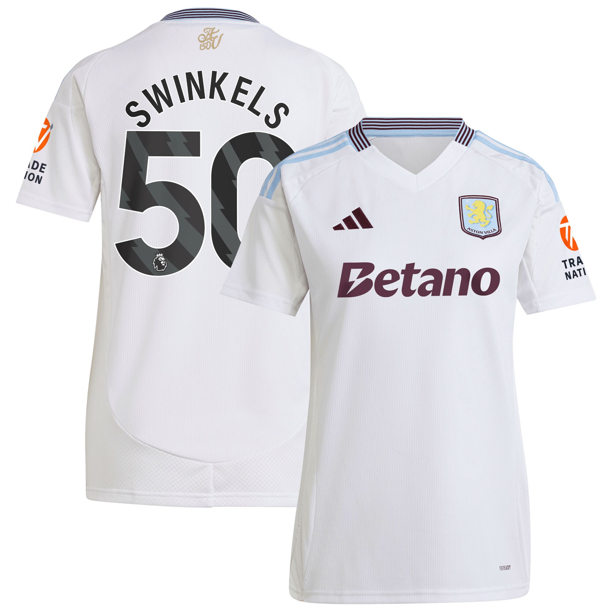aston villa adidas away shirt 2024-25 – womens with swinkels 50 printing Collection | Authentic Aston Villa Shirts