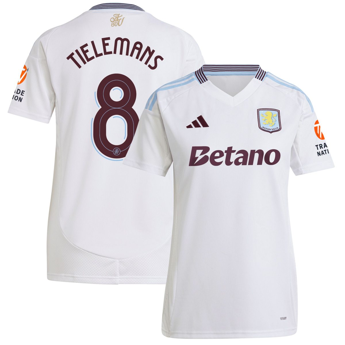 aston villa adidas away shirt 2024-25 – womens with tielemans 8 cup printing Collection | Authentic Aston Villa Shirts